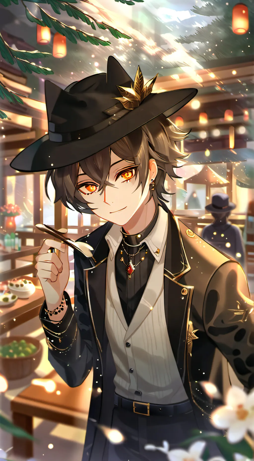 ai character: ￼ bendy  background