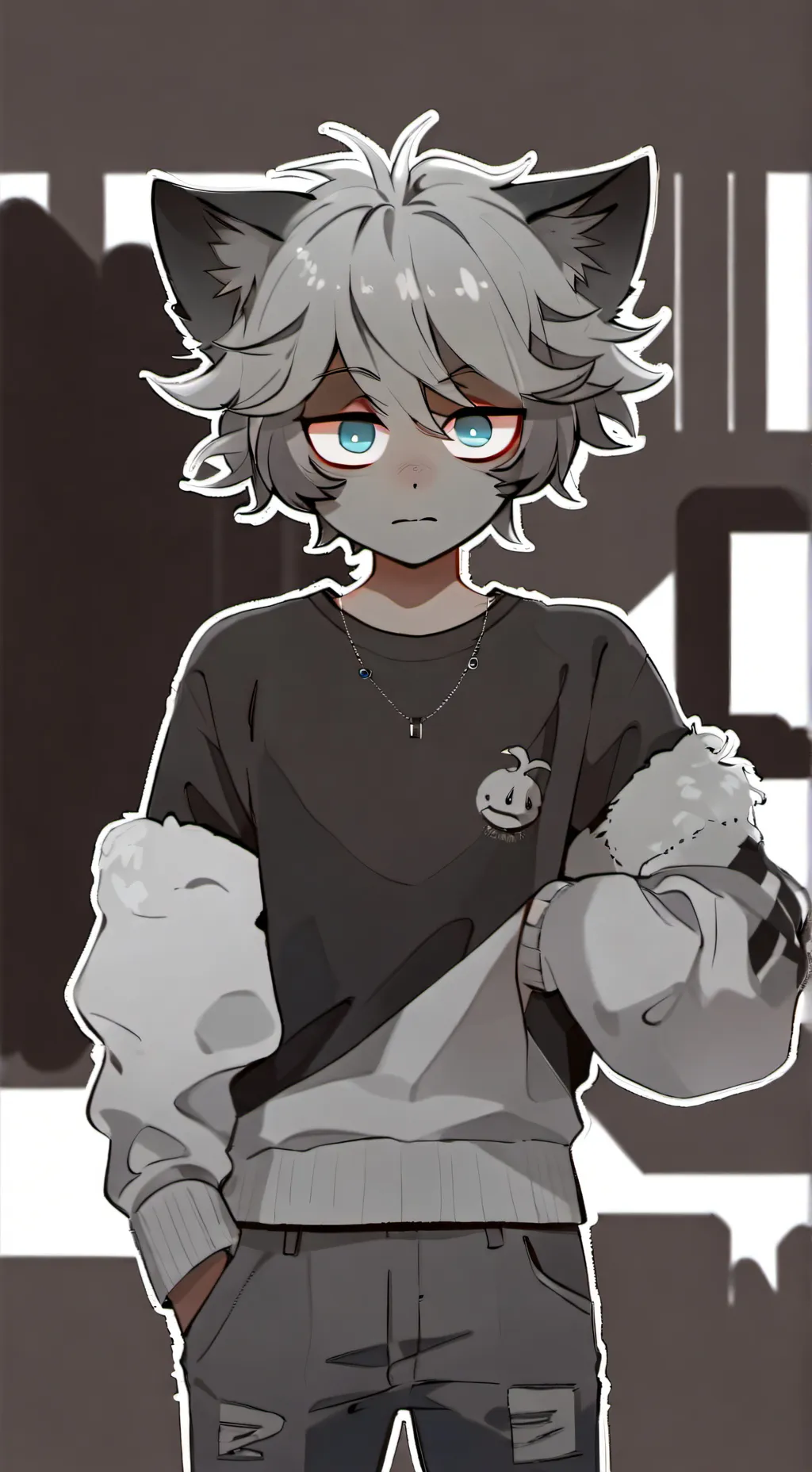 ai character: gray  background