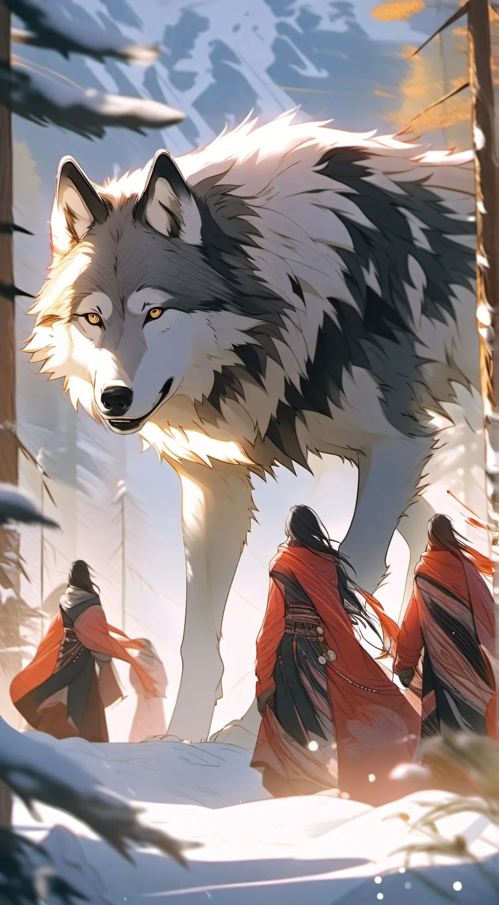 ai character: gaint wolf legend background