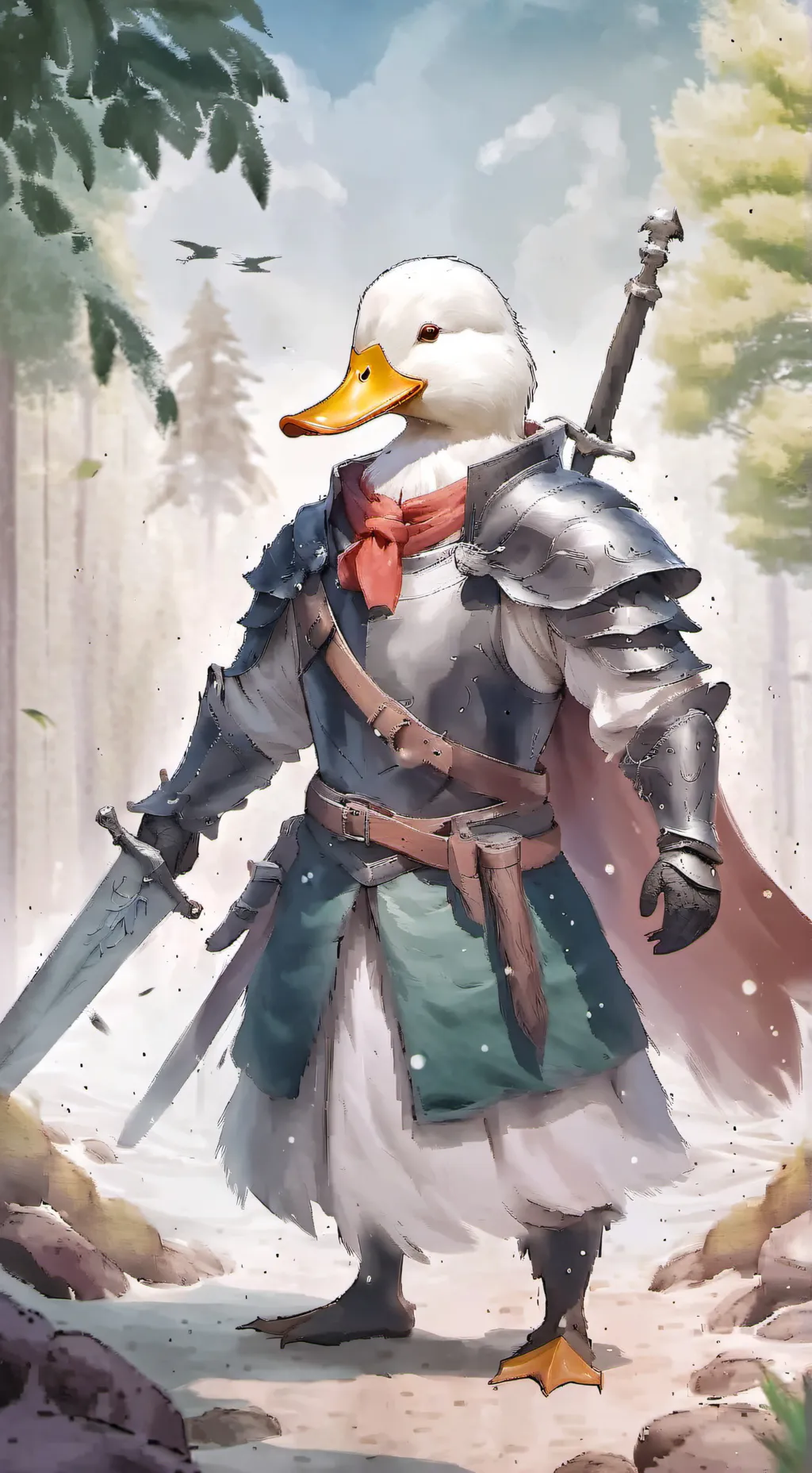 ai character: duck the third  background