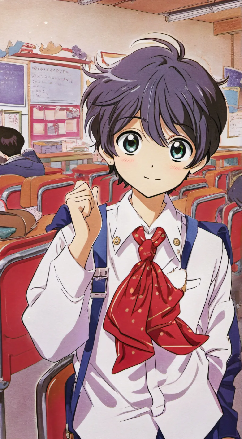 ai character: School kid  background