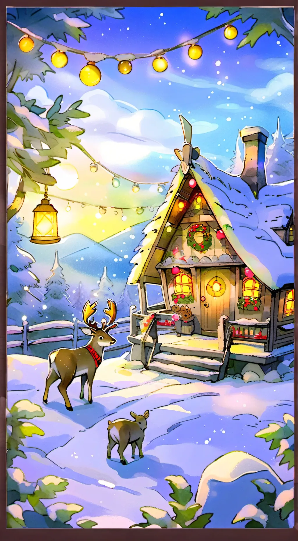 ai character: Santa’s workshop background