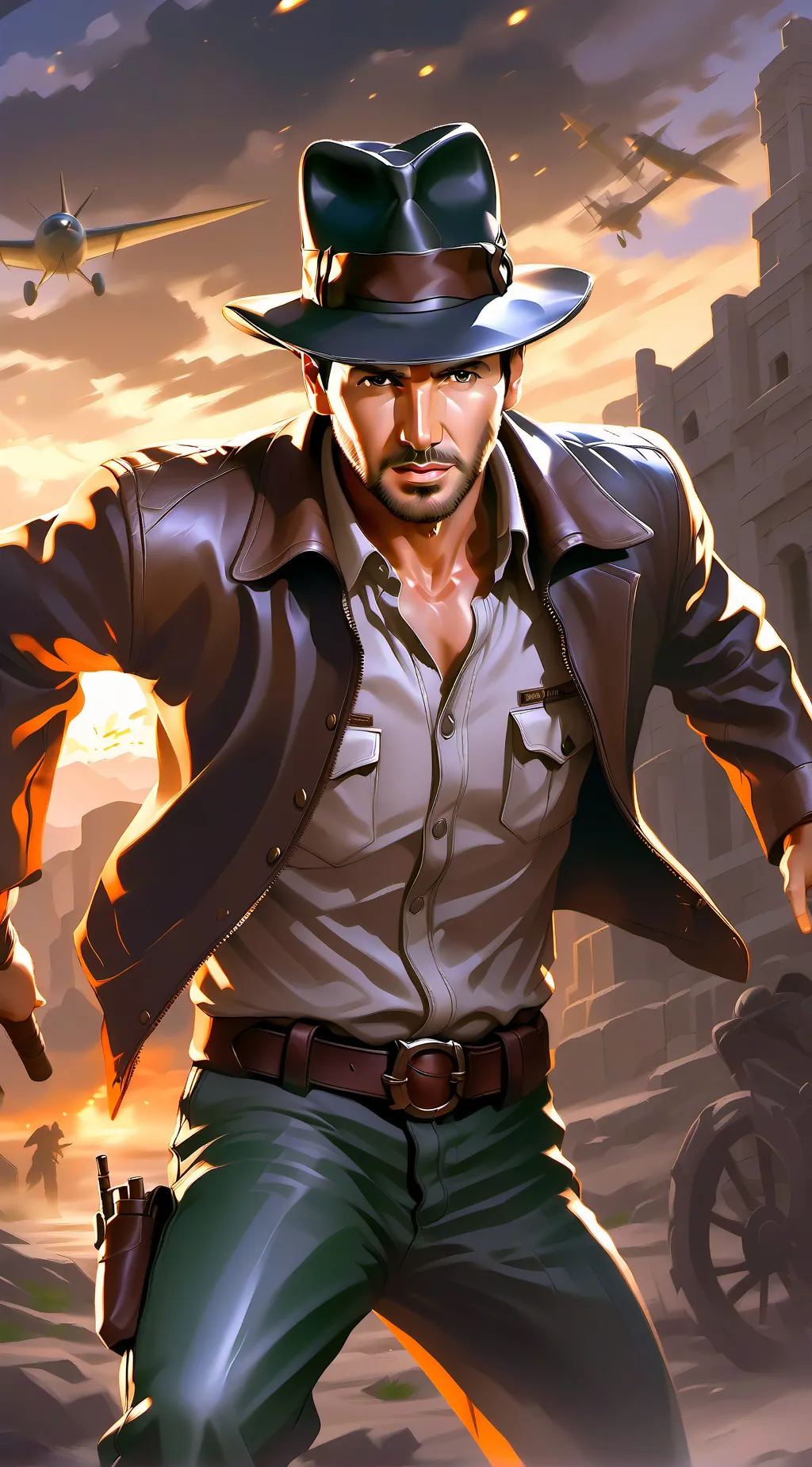 ai character: Indiana Jones background