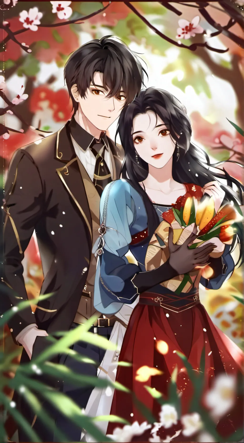 ai character: rose y Lukas  background