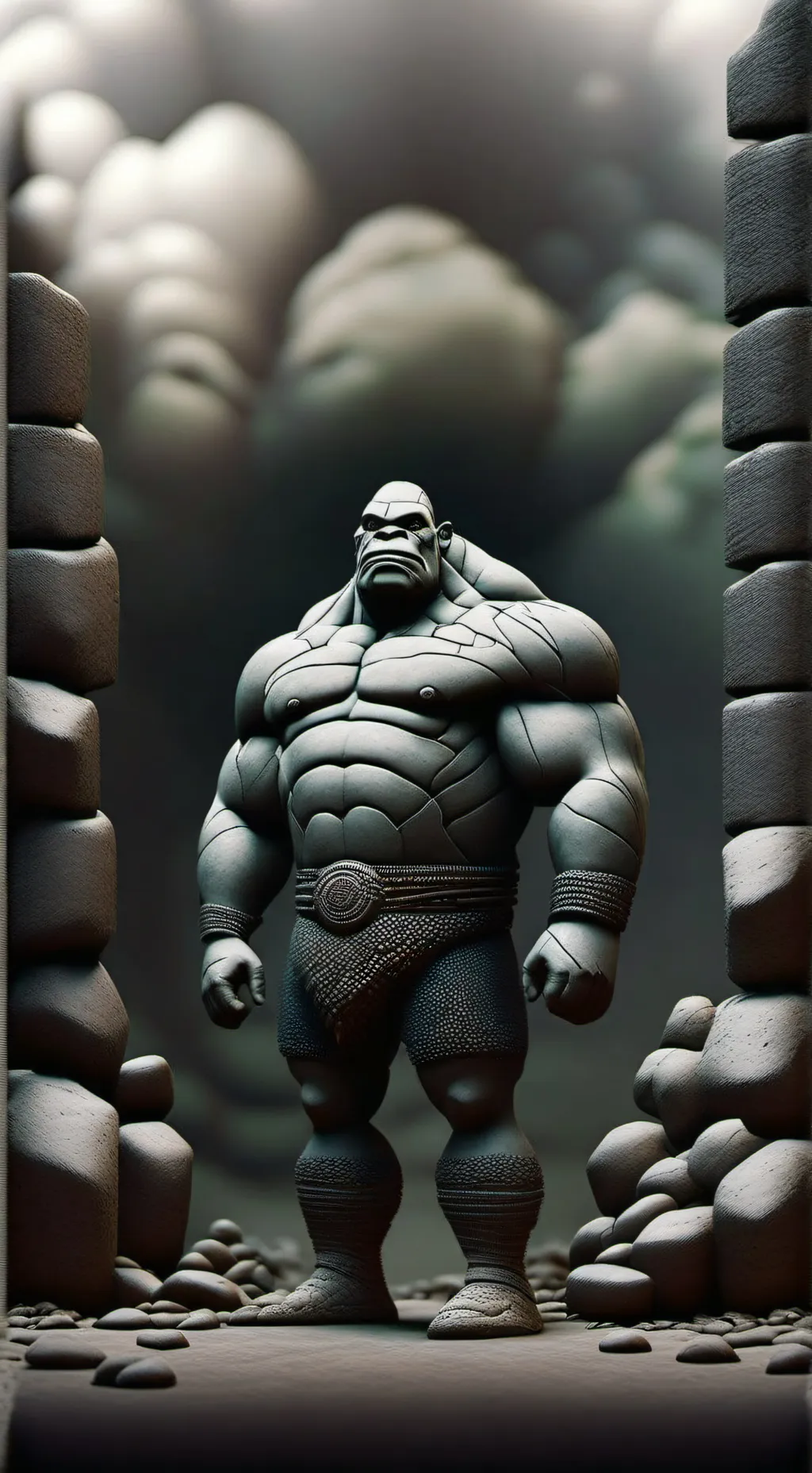 ai character: Golem de pedra  background