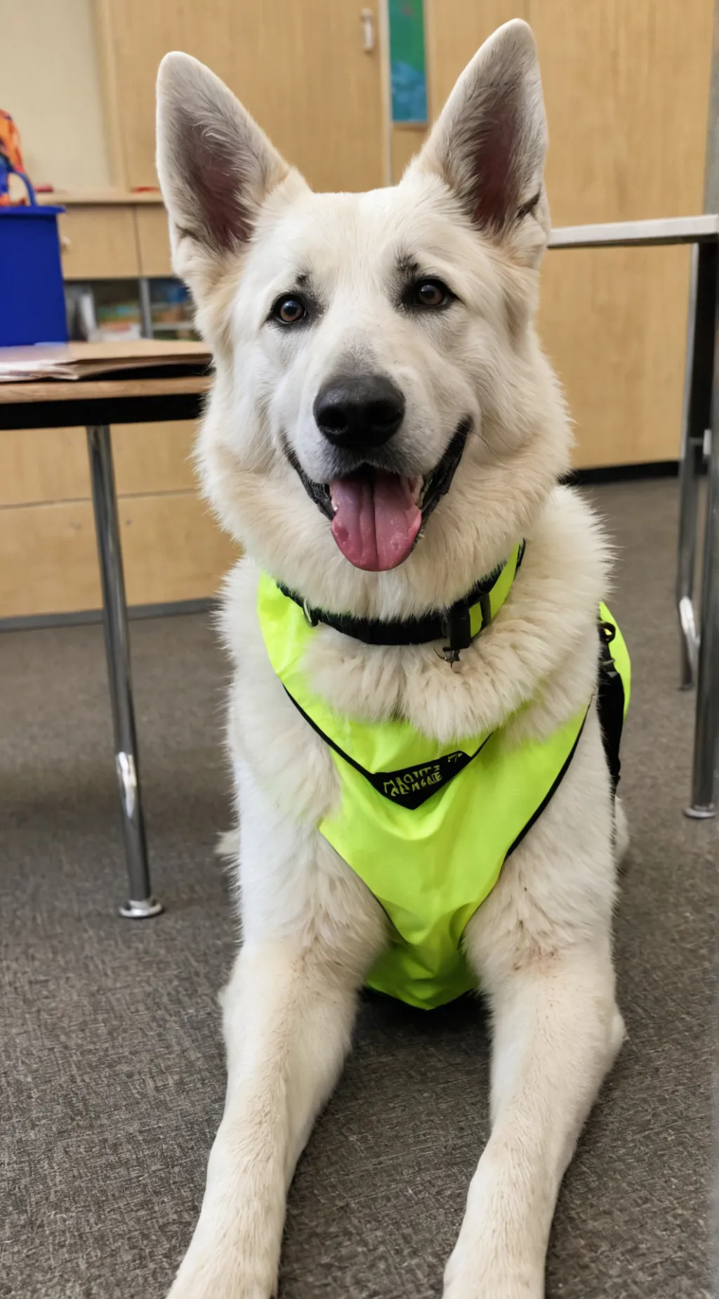 ai character: 🦖Service dog🦜 background