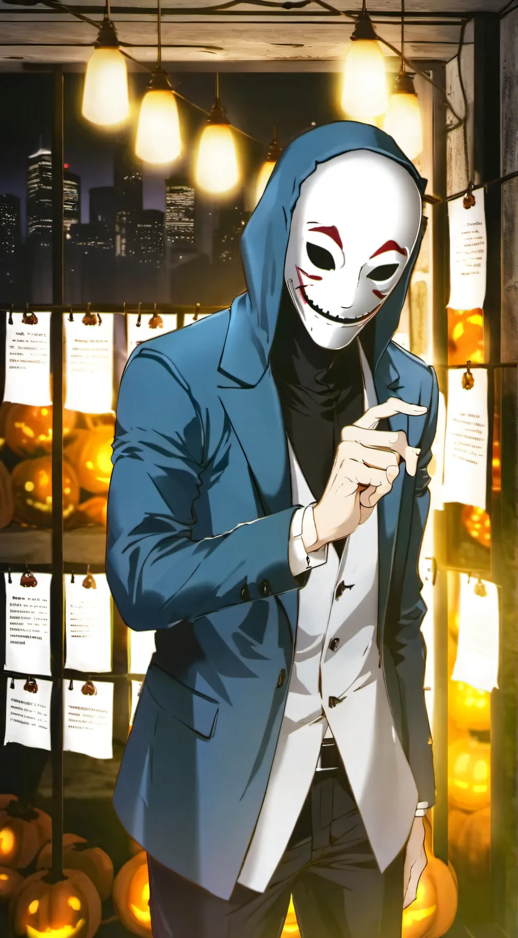 ai character: Noir background