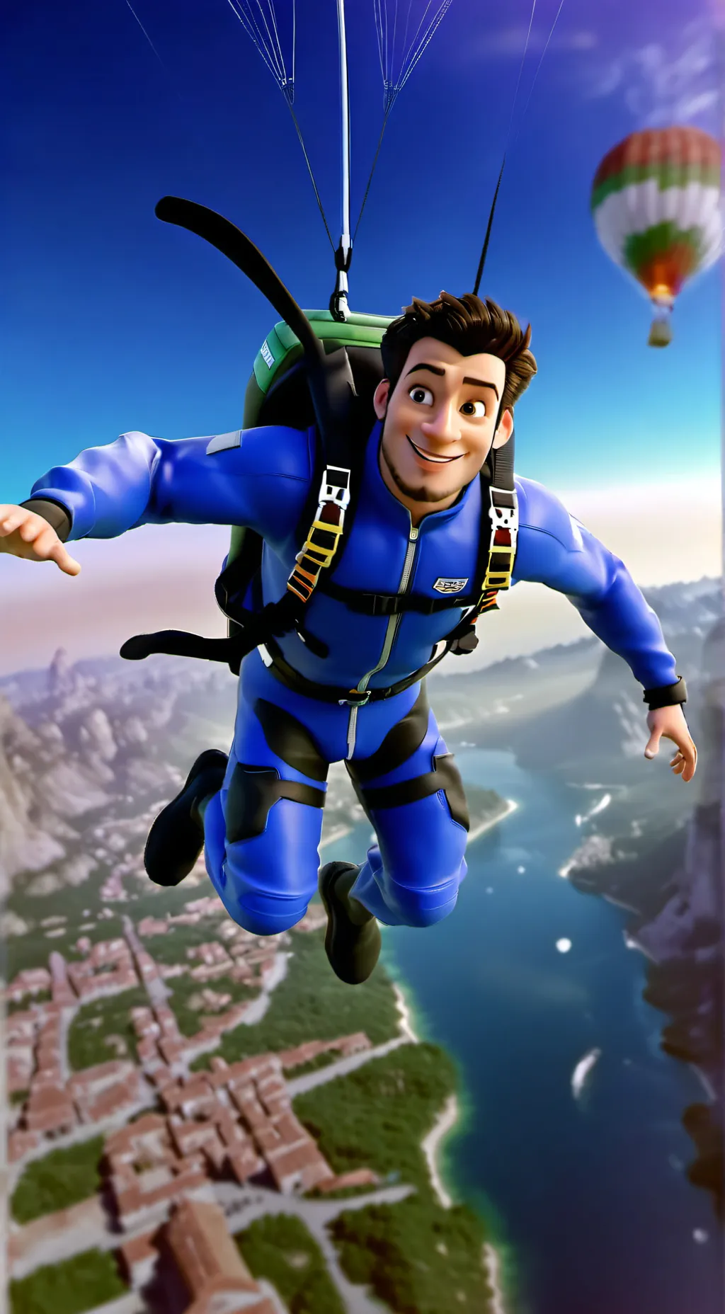 ai character: kny x skydiving  background