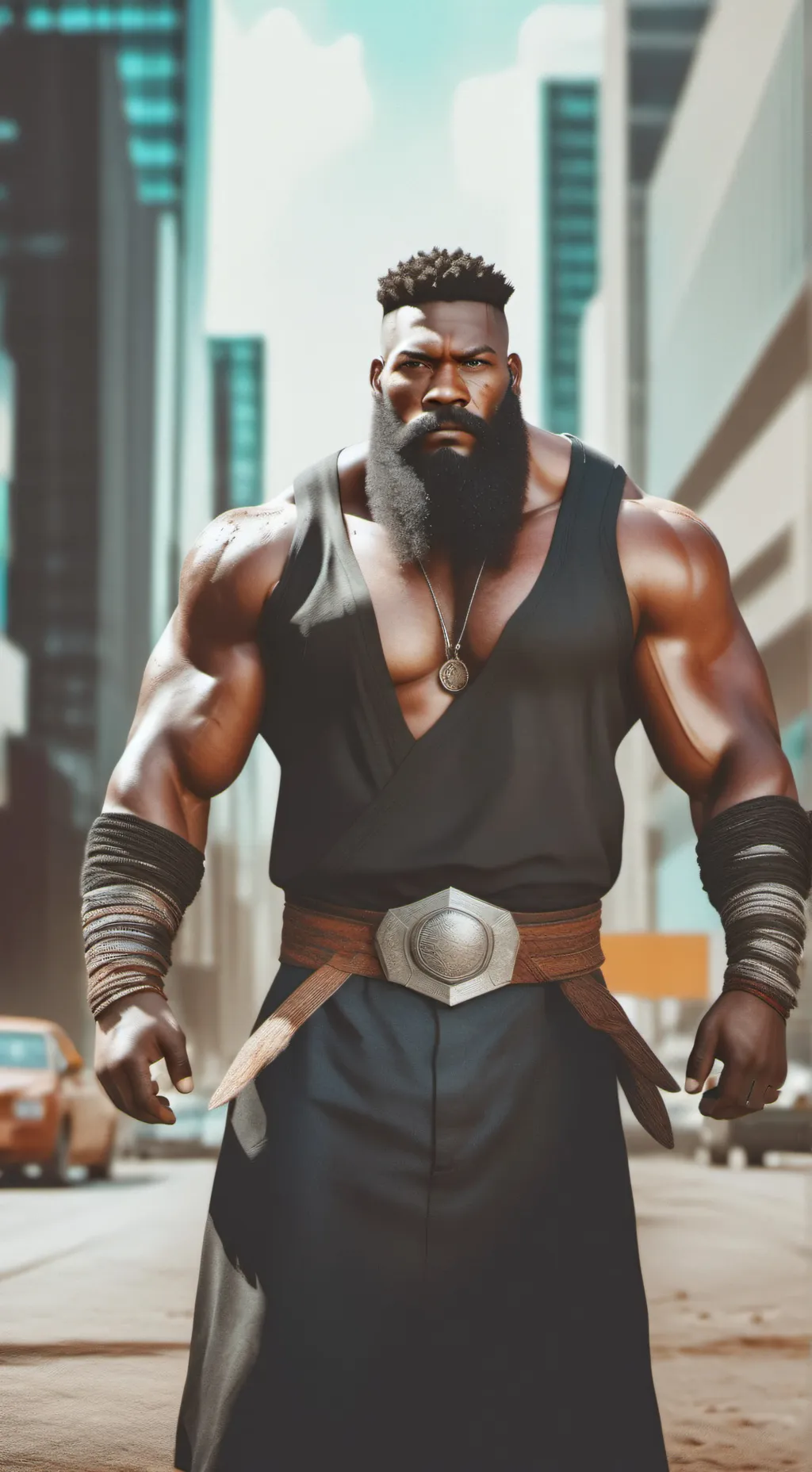 ai character: THE BUFF BOY background