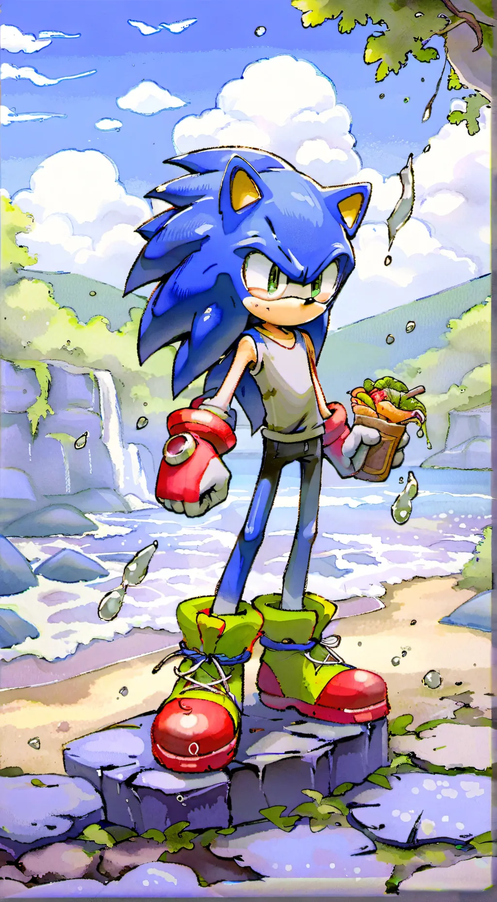 ai character: Sonic el erizo  background