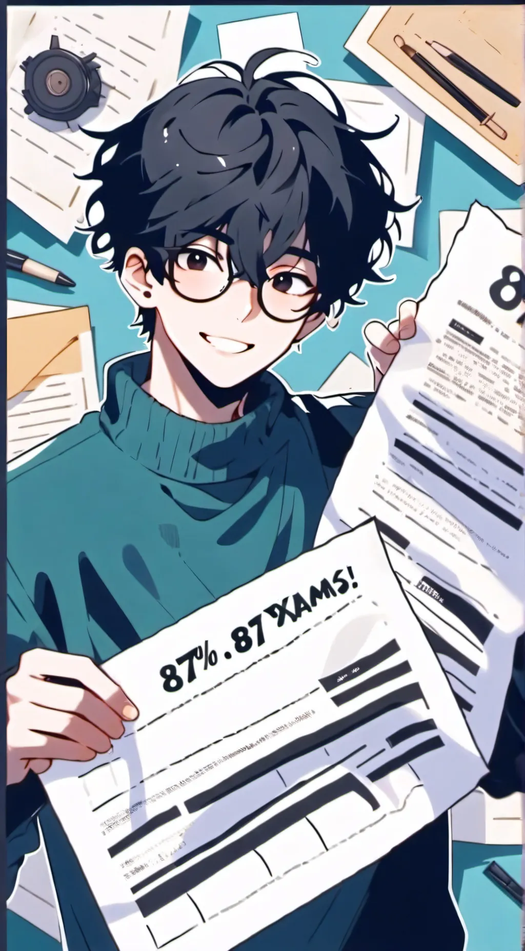 ai character: Exam Scores background