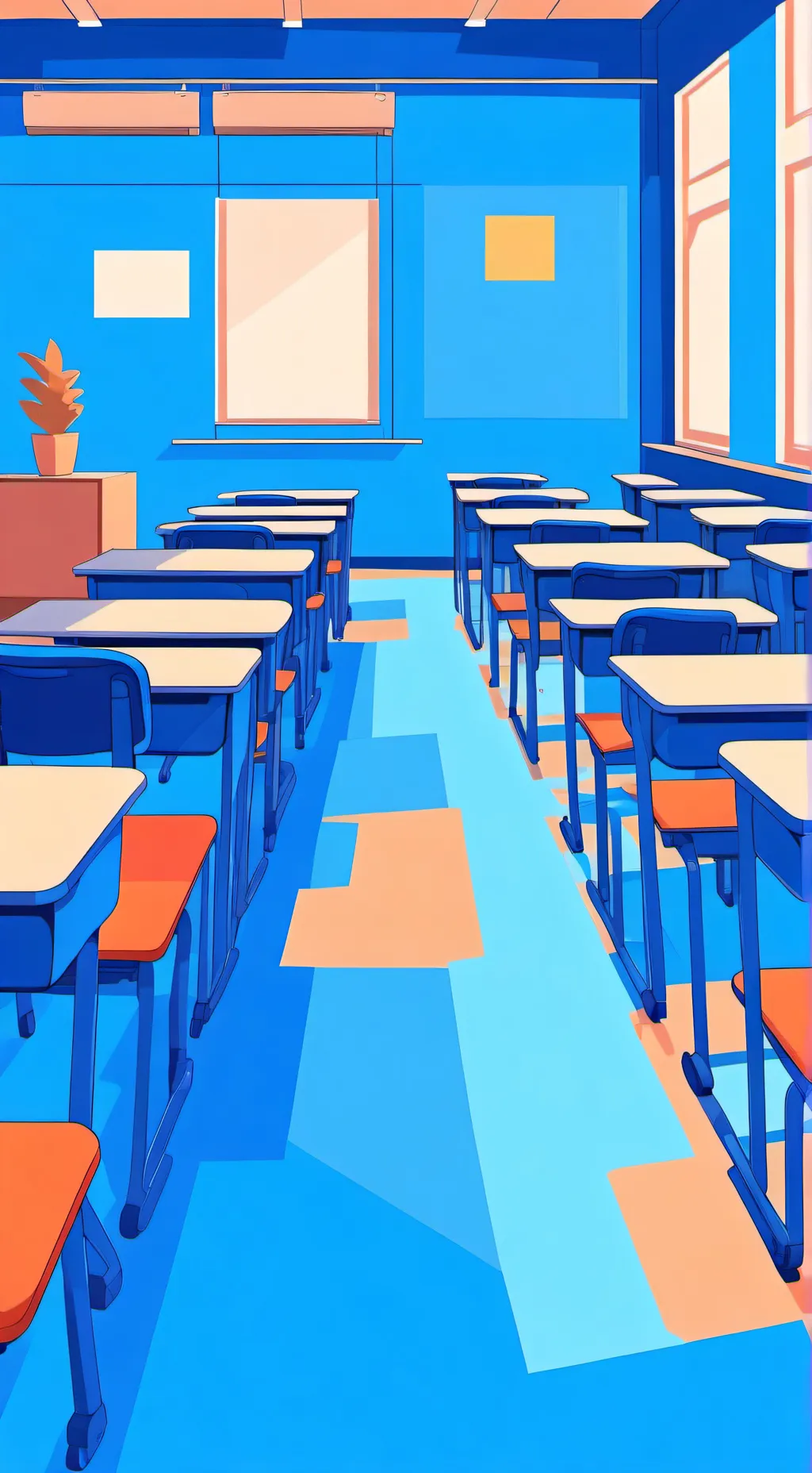 ai character: classroom drama  background