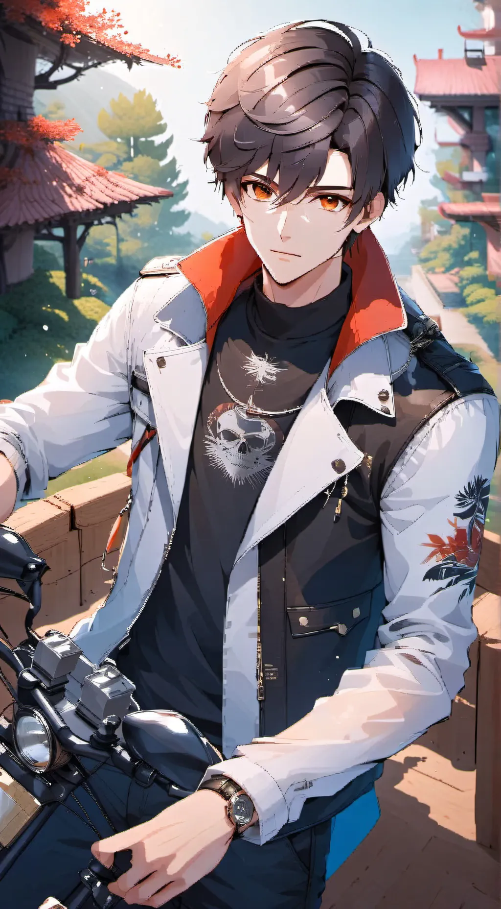 ai character: Biker background