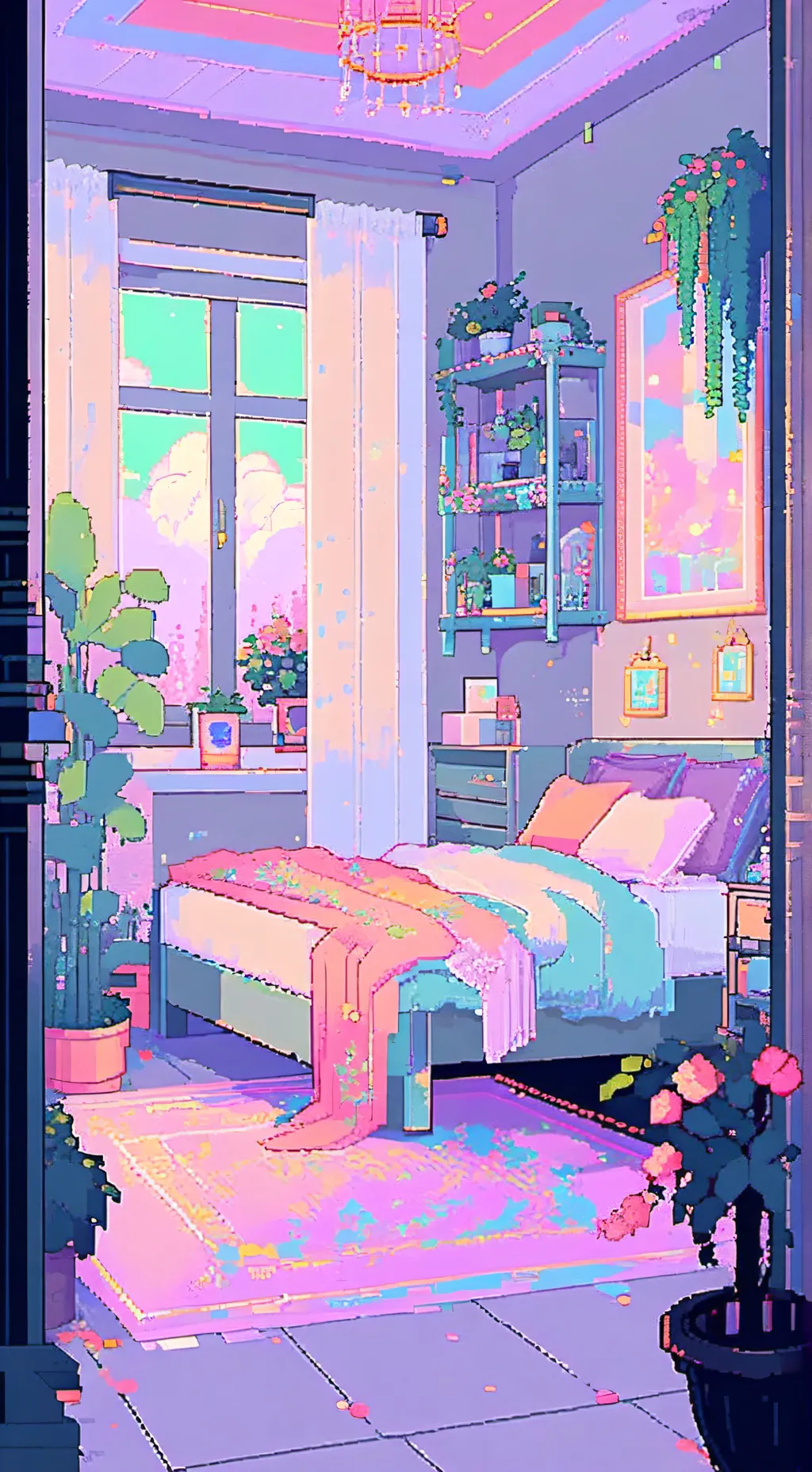 ai character: Mha girl sleepover background