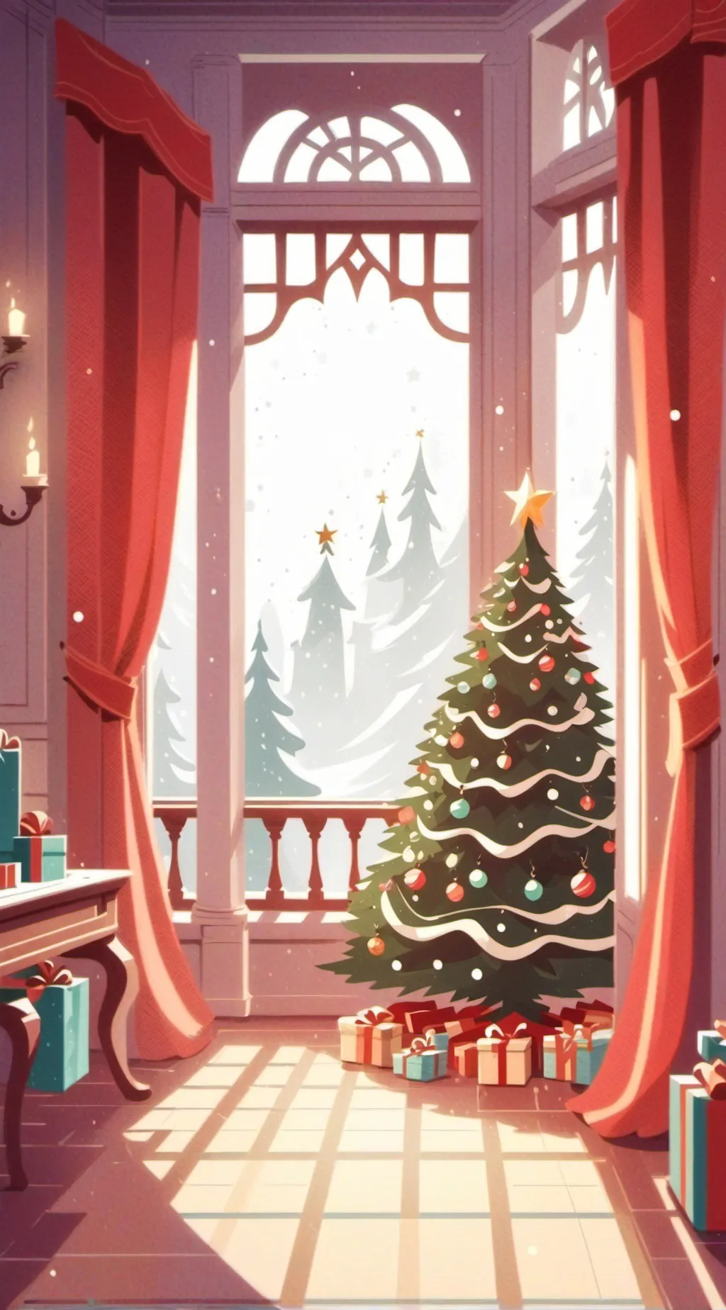 ai character: christmas background