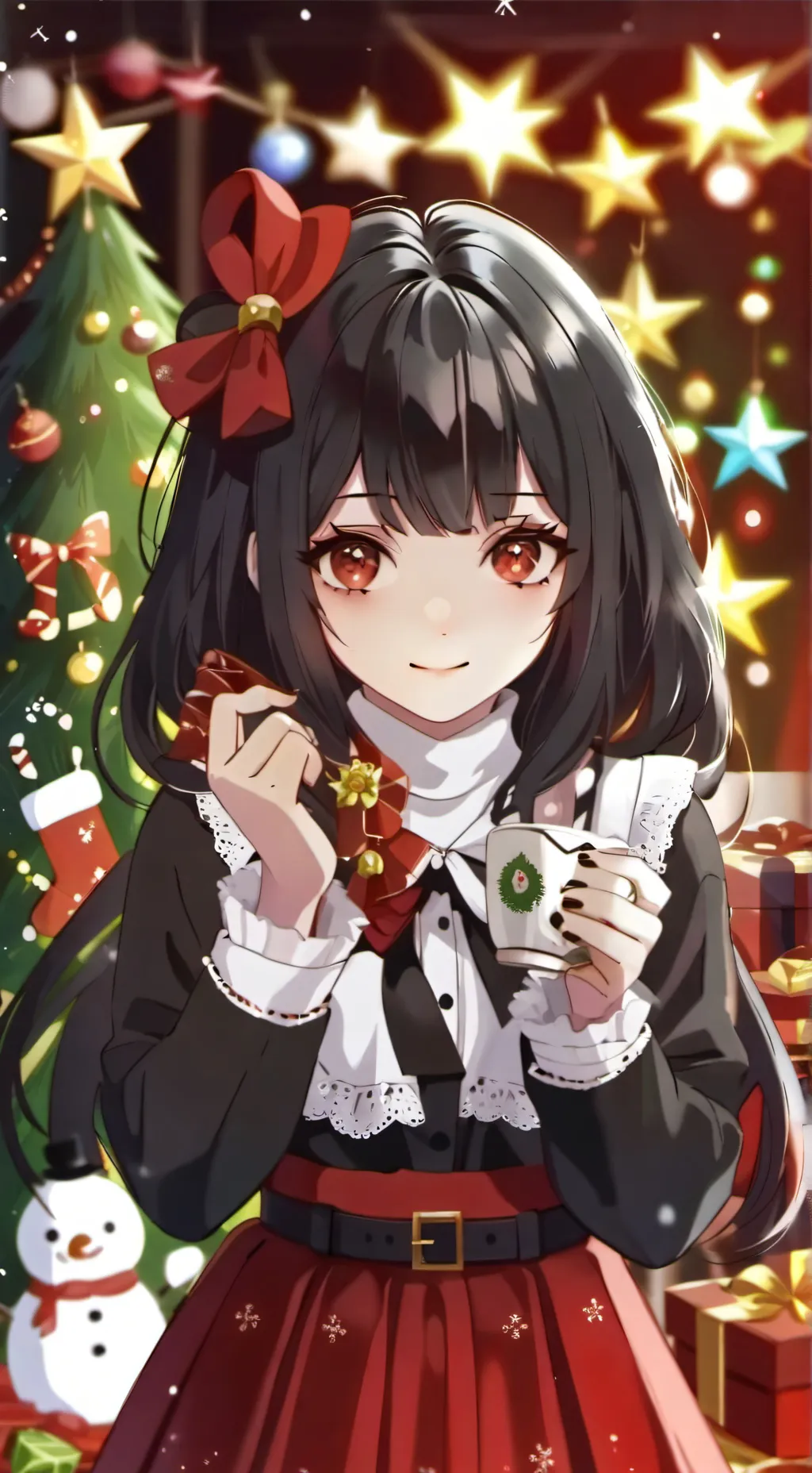 ai character: Christmas girl🎄 background