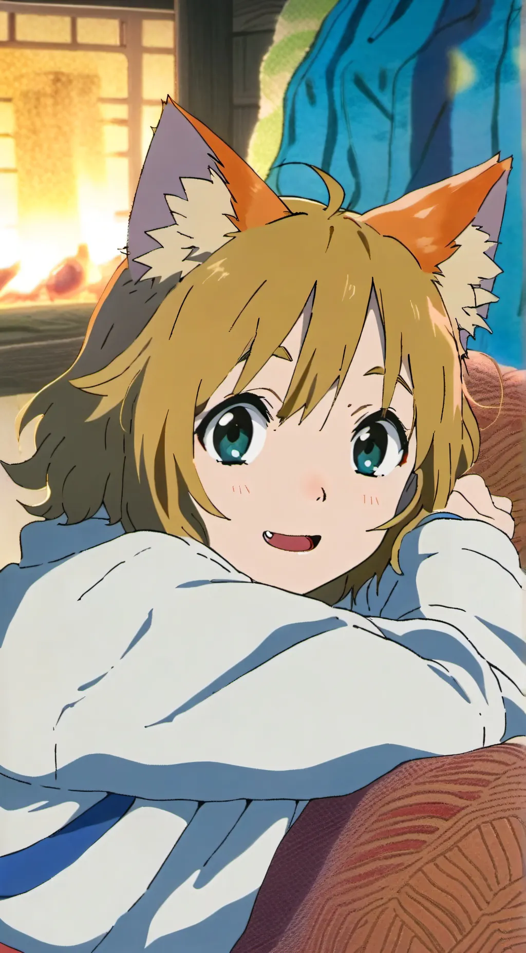 ai character: Flame Furry Kitty background