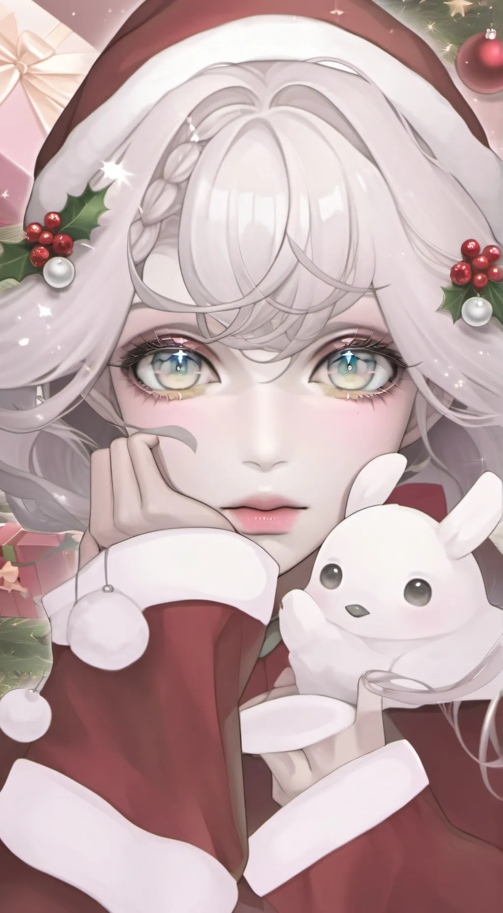 ai character: mha Christmas  background