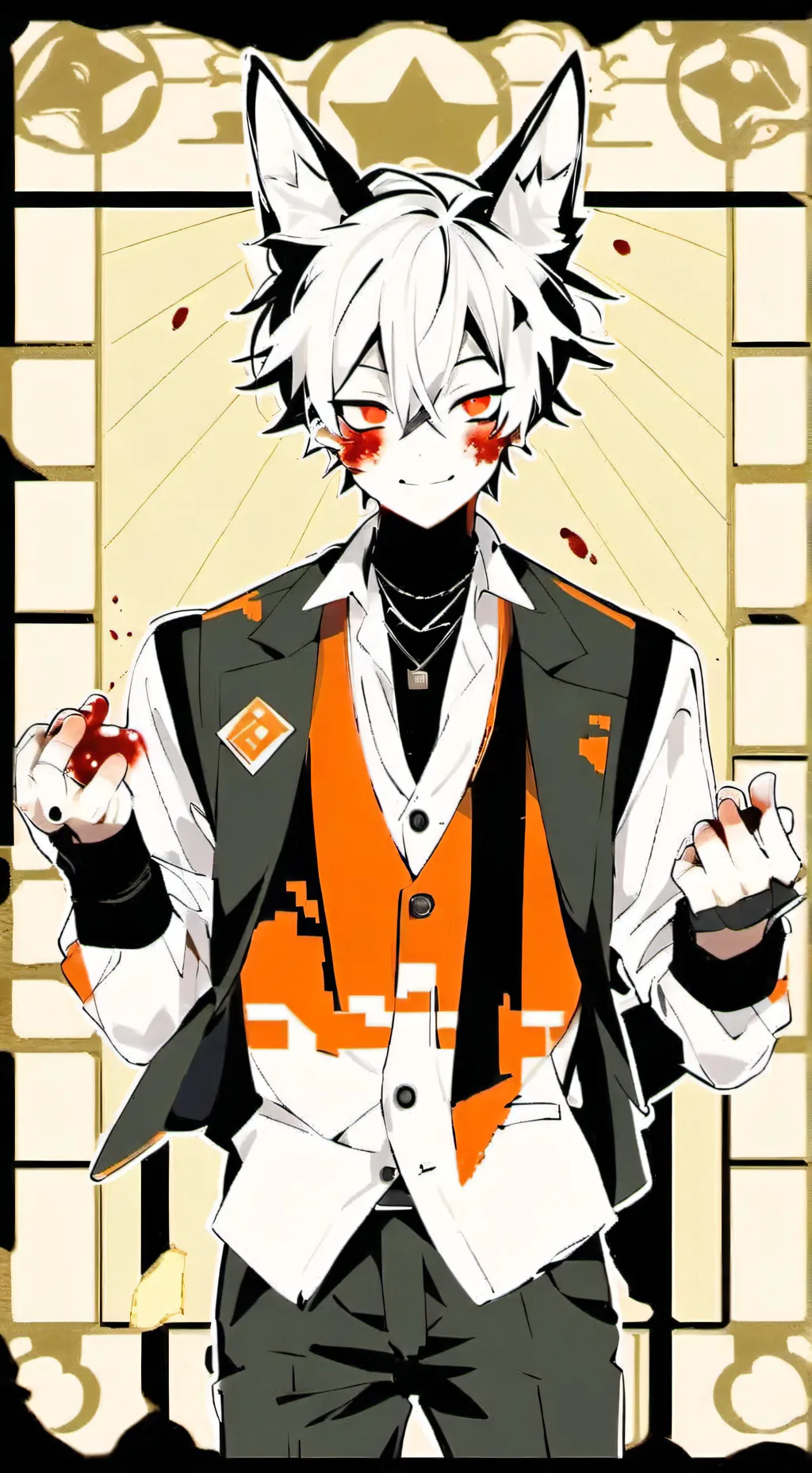 ai character: Smiling c overtake background