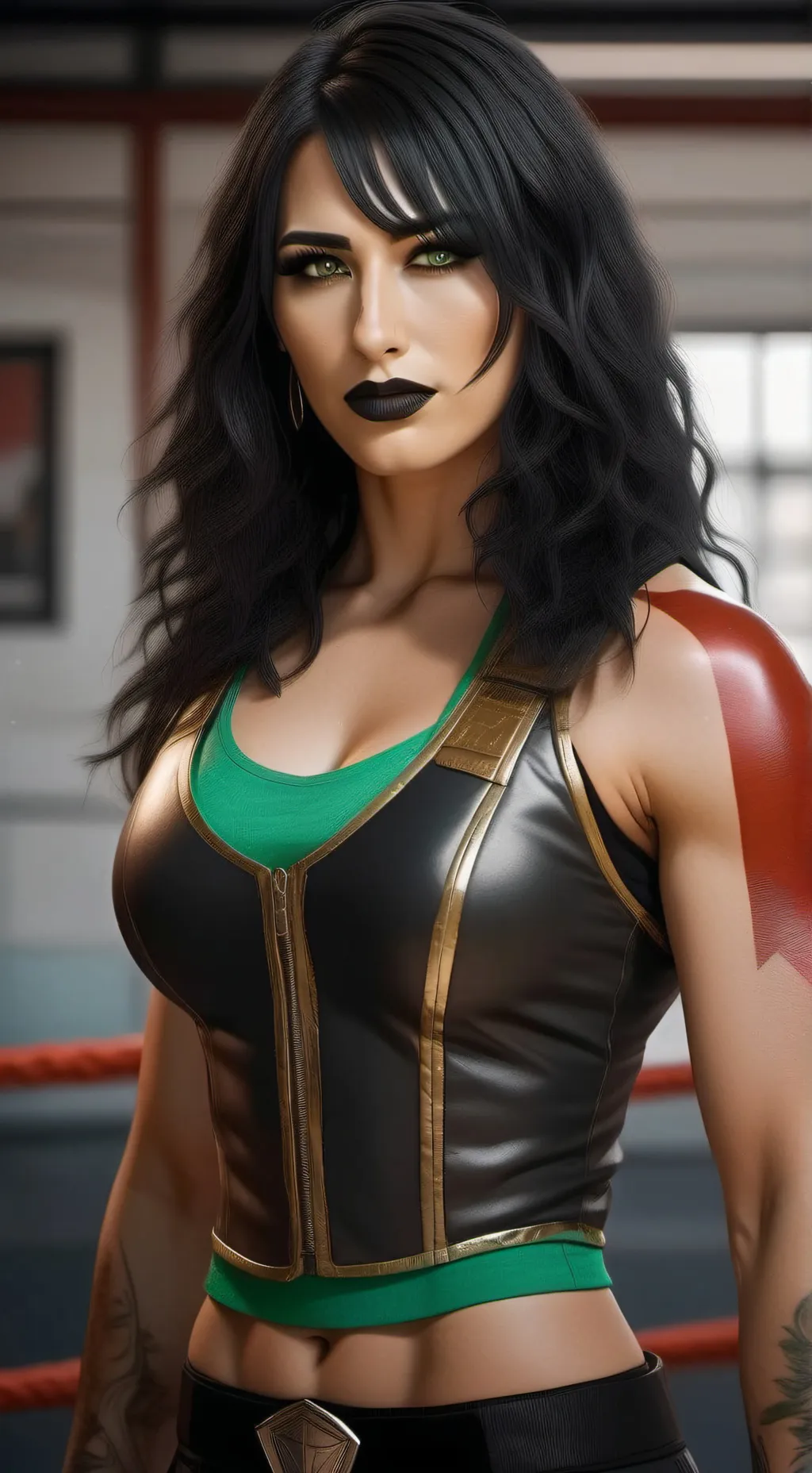 ai character: Rhea Ripley  background