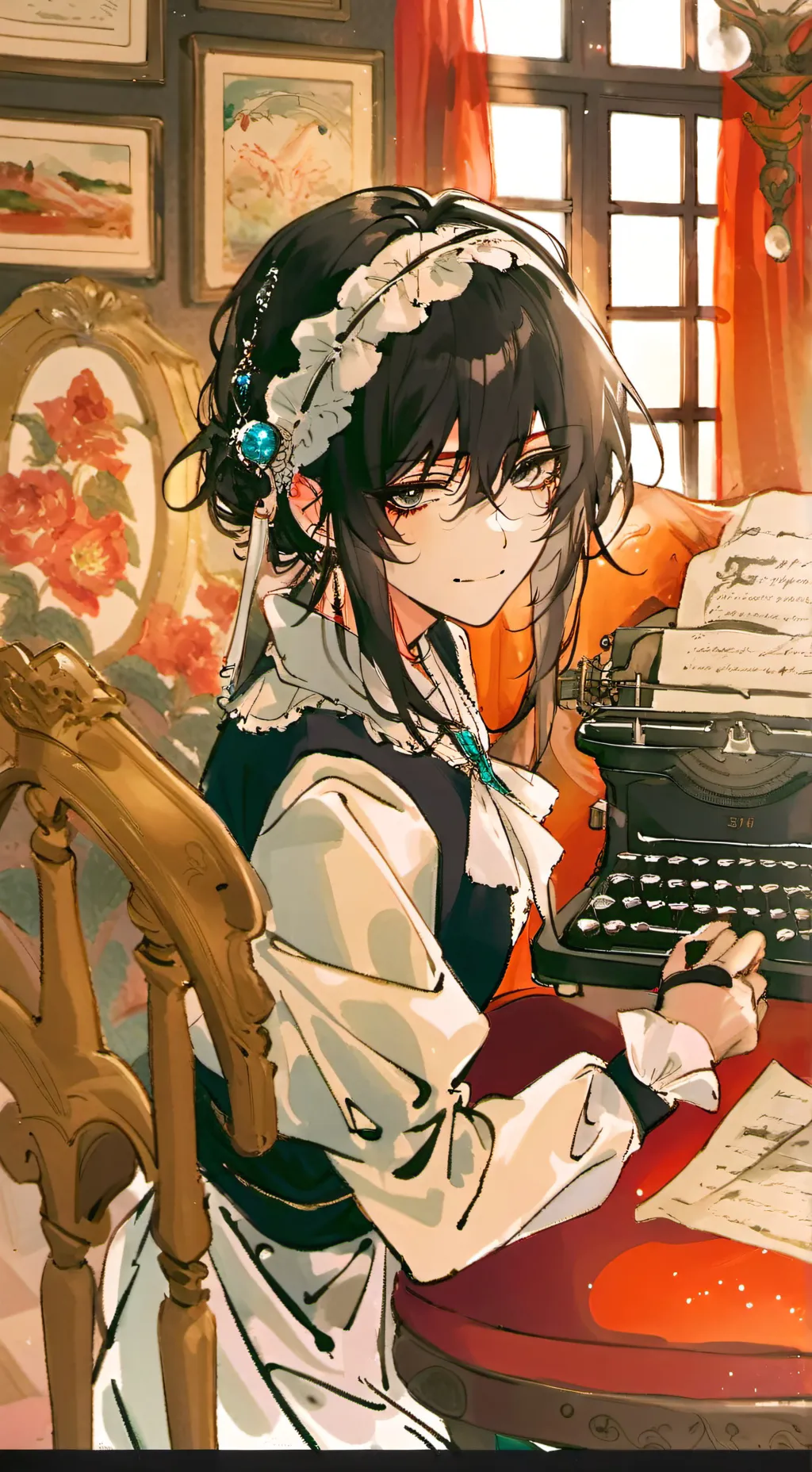 ai character: • Kyo ー ⋆.ೃ࿔*:･ background