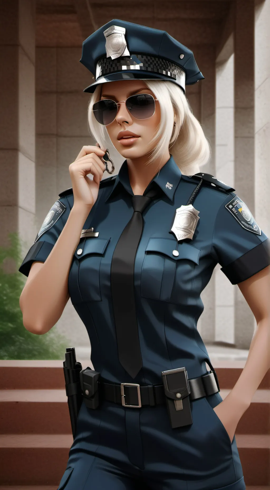 ai character: Officer Stacy  background