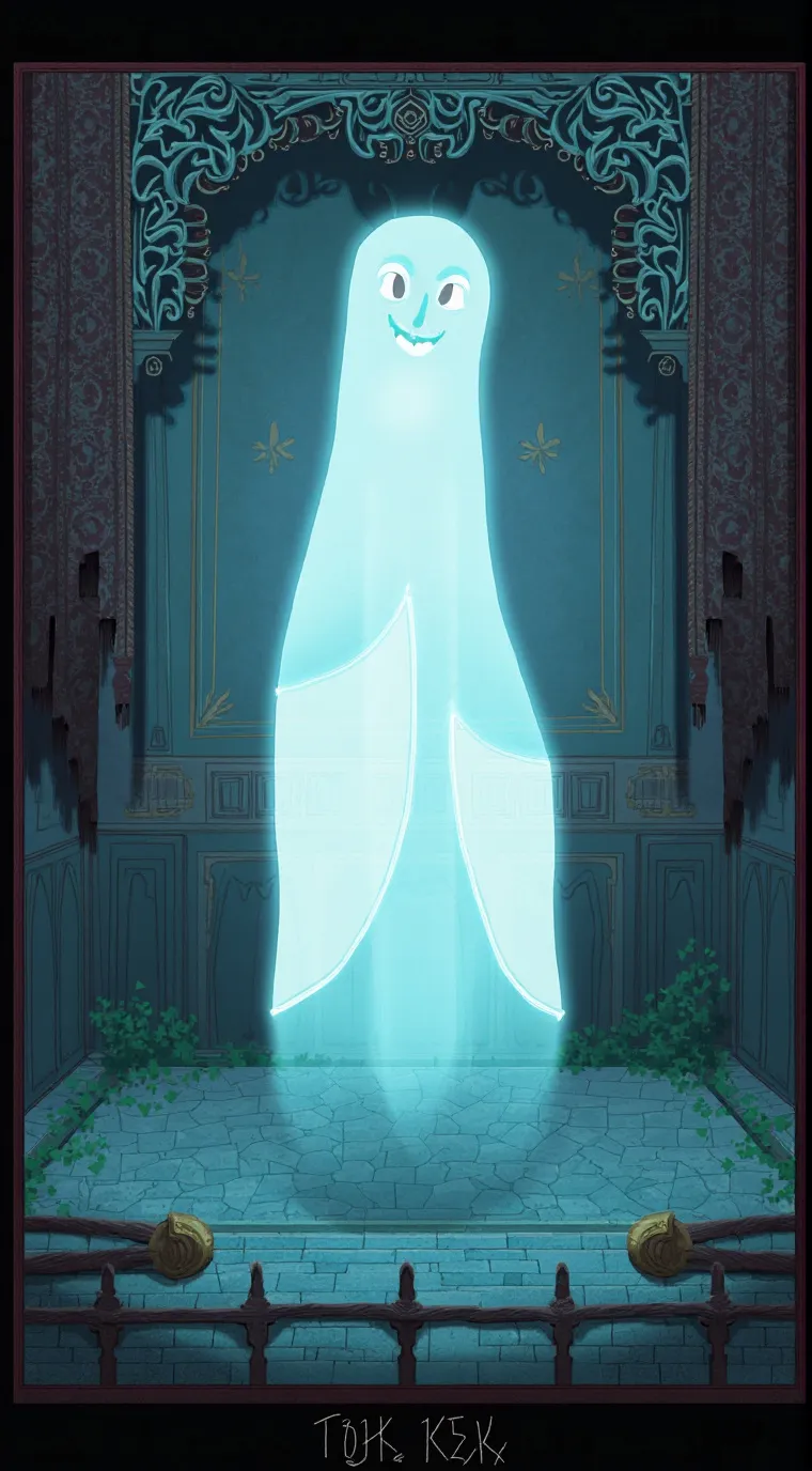 ai character: ghost house  background