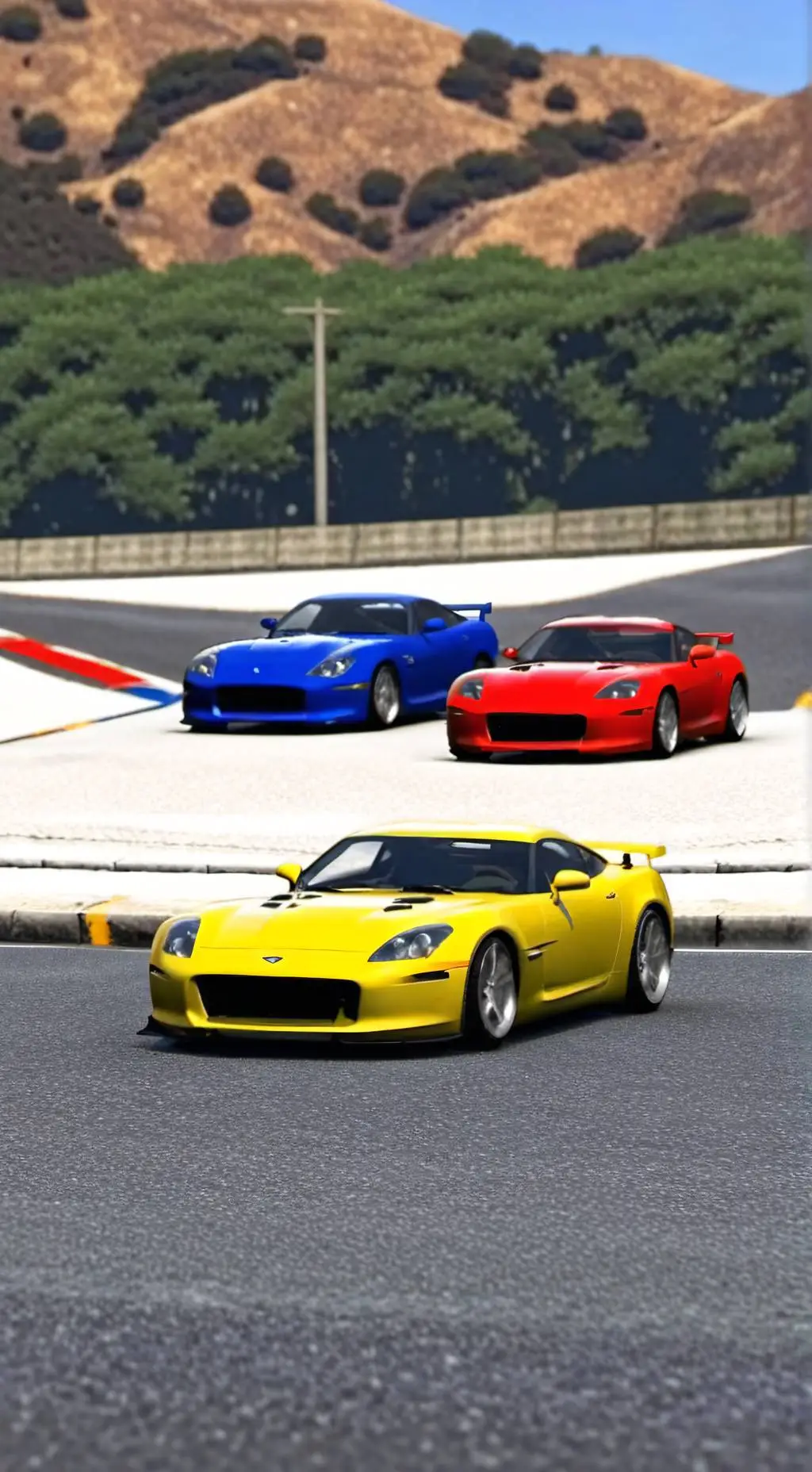 ai character: 4 autos coloreados background