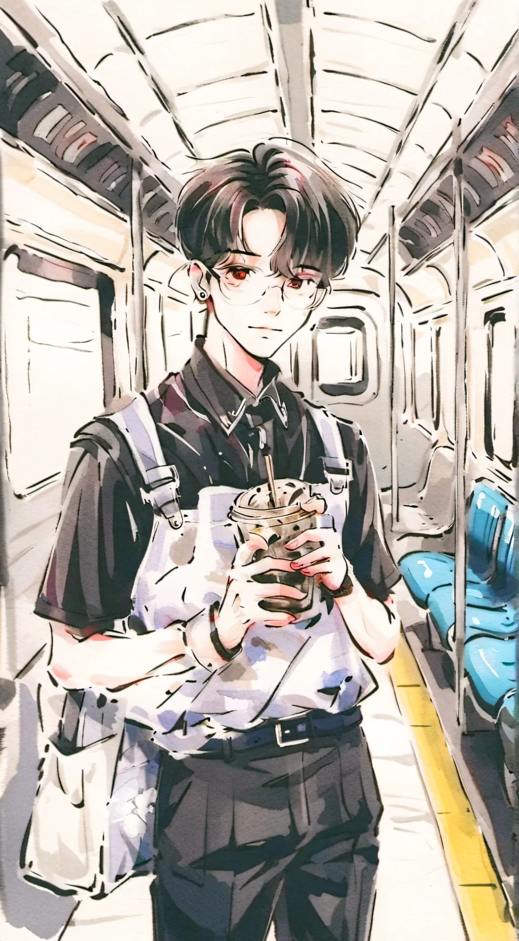 ai character: subway love?.. 💖🥀  background