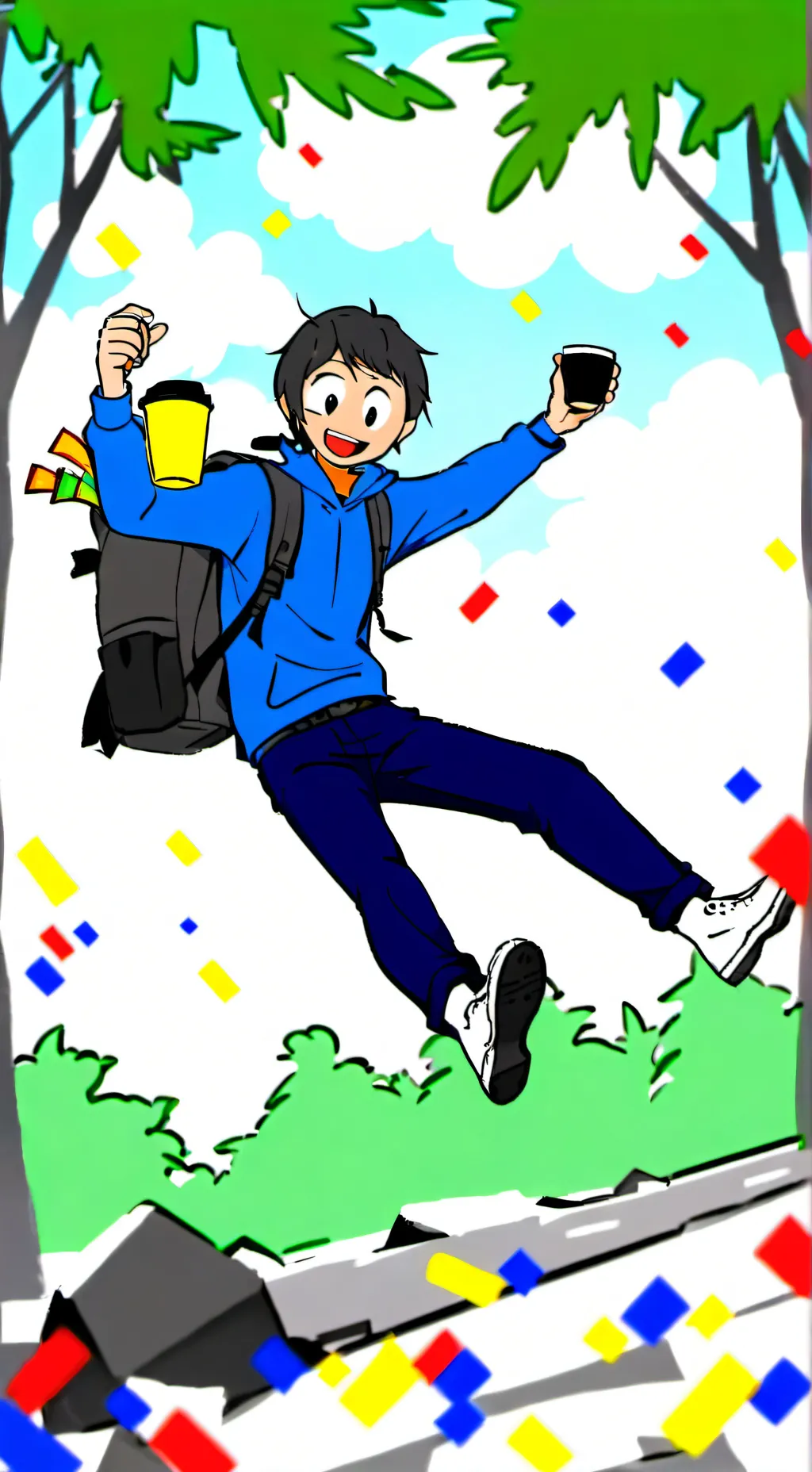 ai character: Blue  background