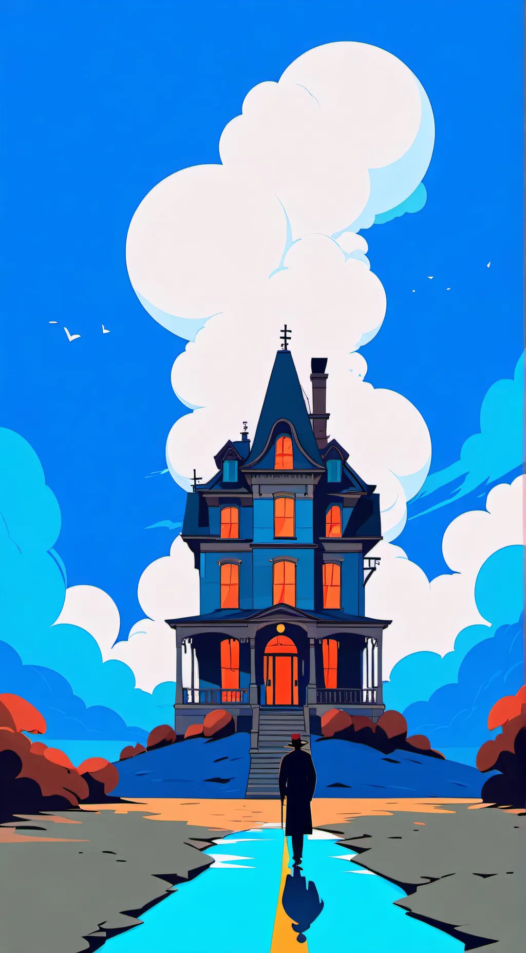 ai character: SPRUNKI HORROR background