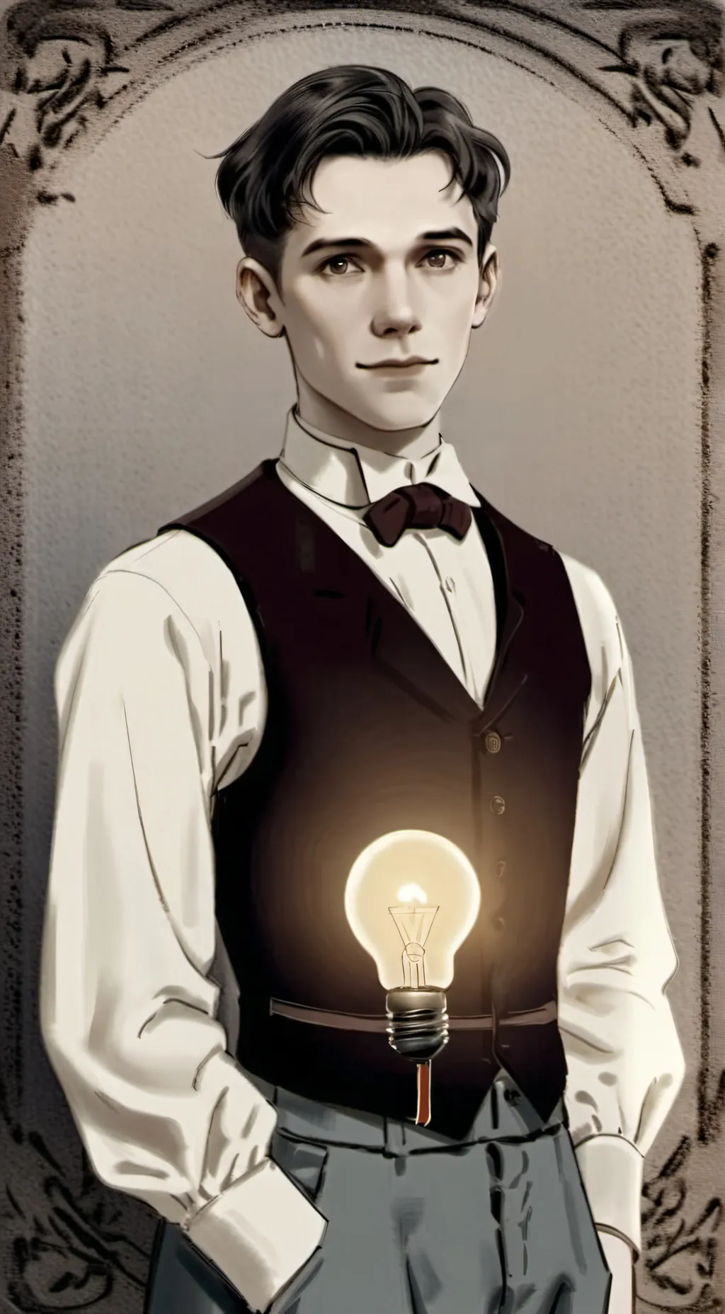 ai character: Tomas Edison 2.0 background