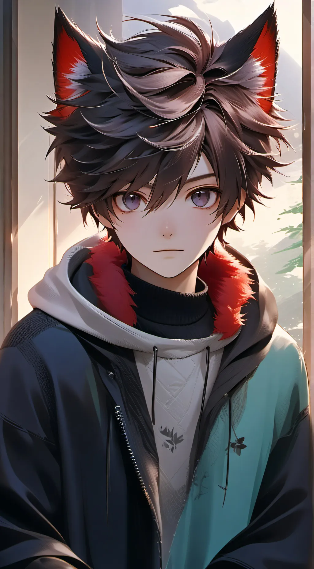 ai character: Fiery Red Feline background