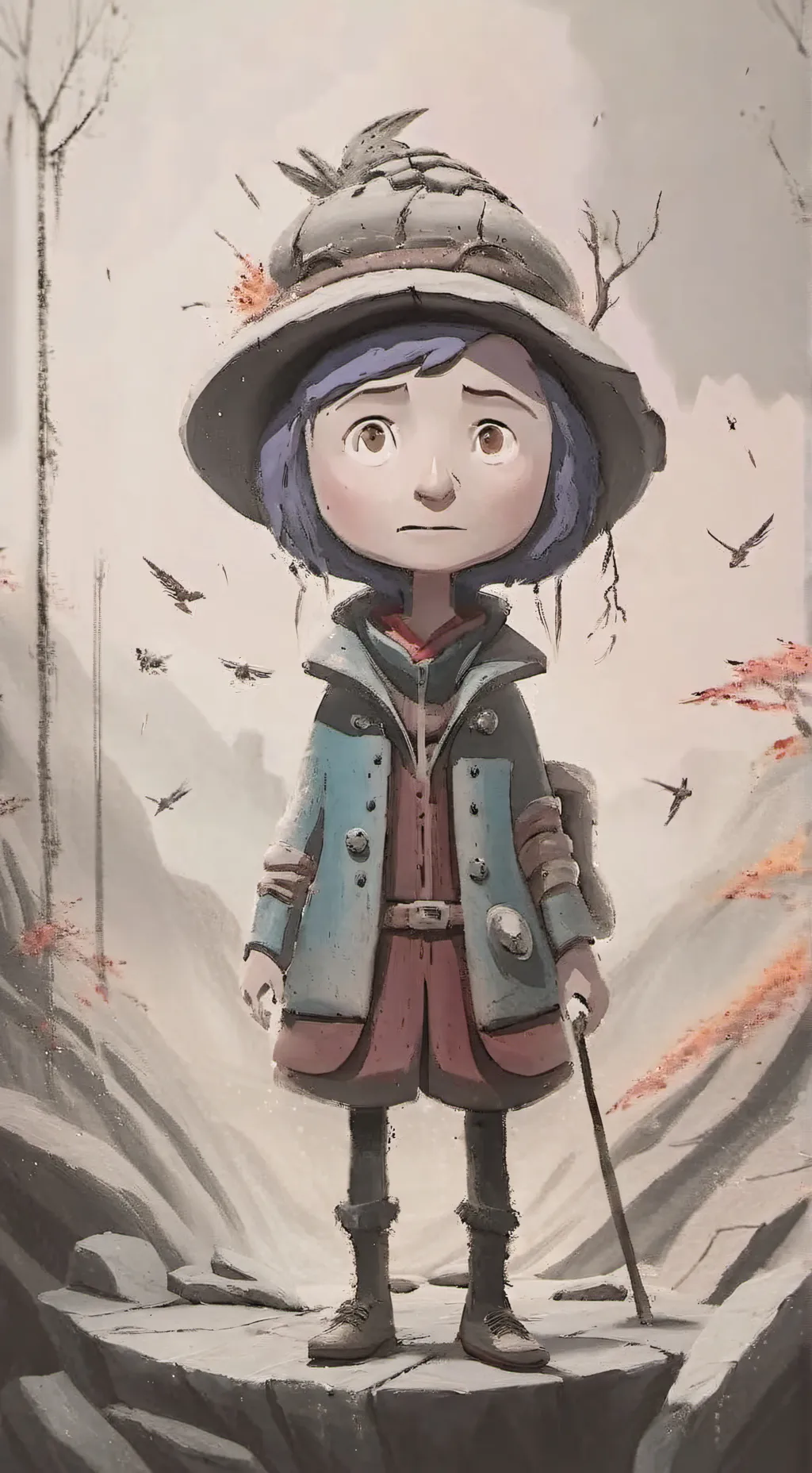 ai character: Coraline background