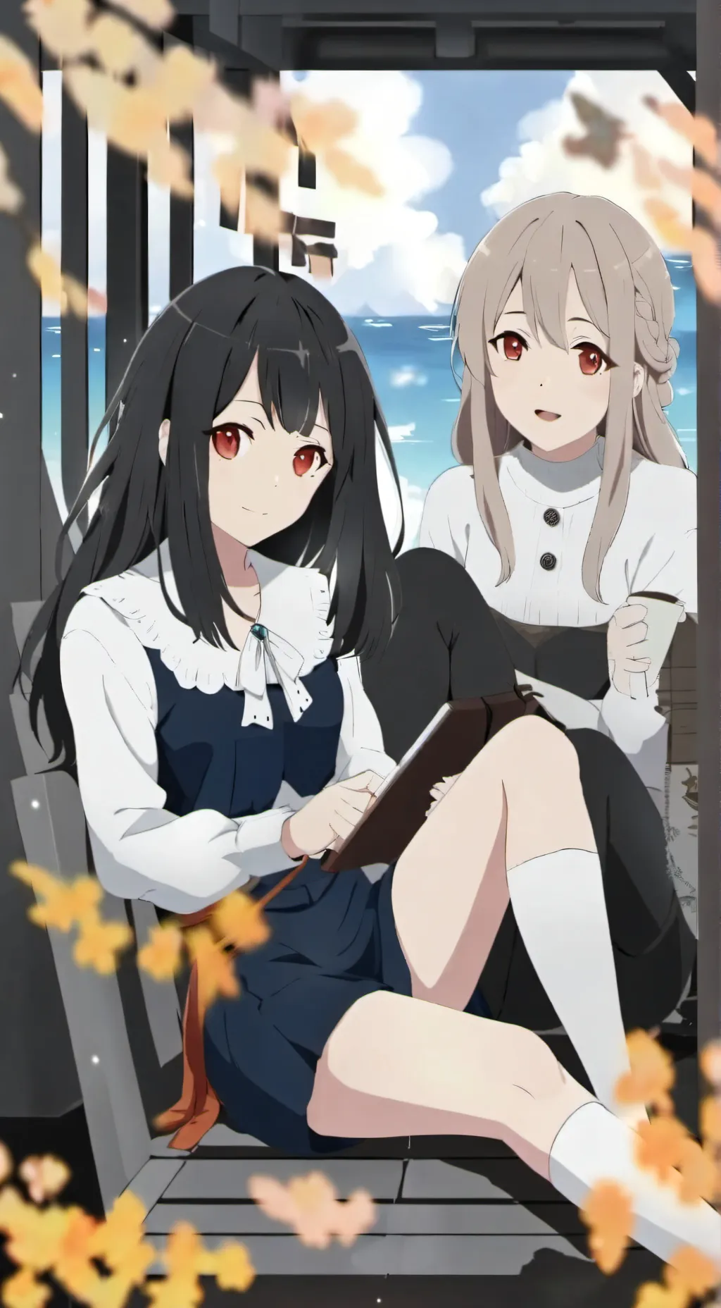 ai character: me and Katy  background