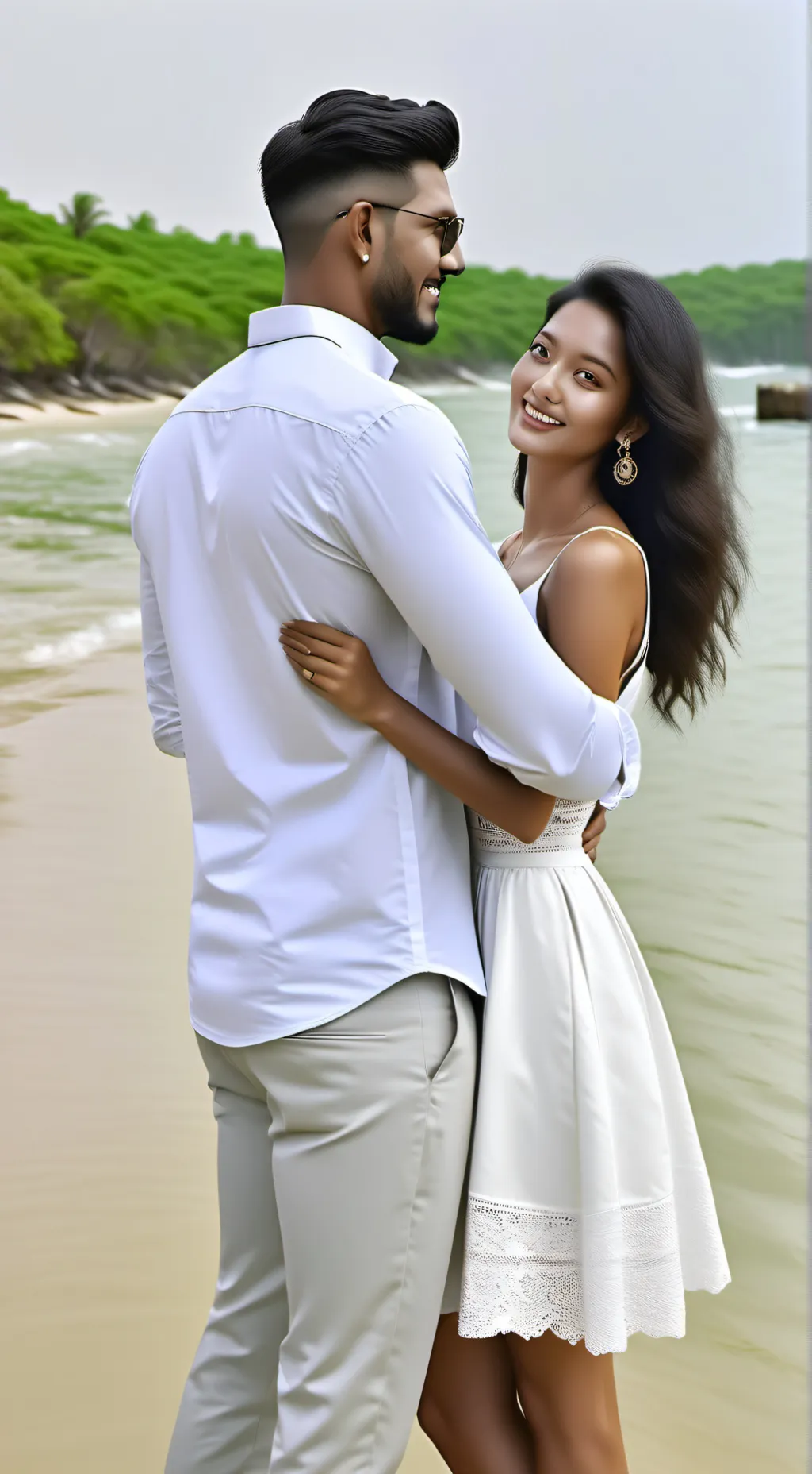 ai character: gf and bf naked background