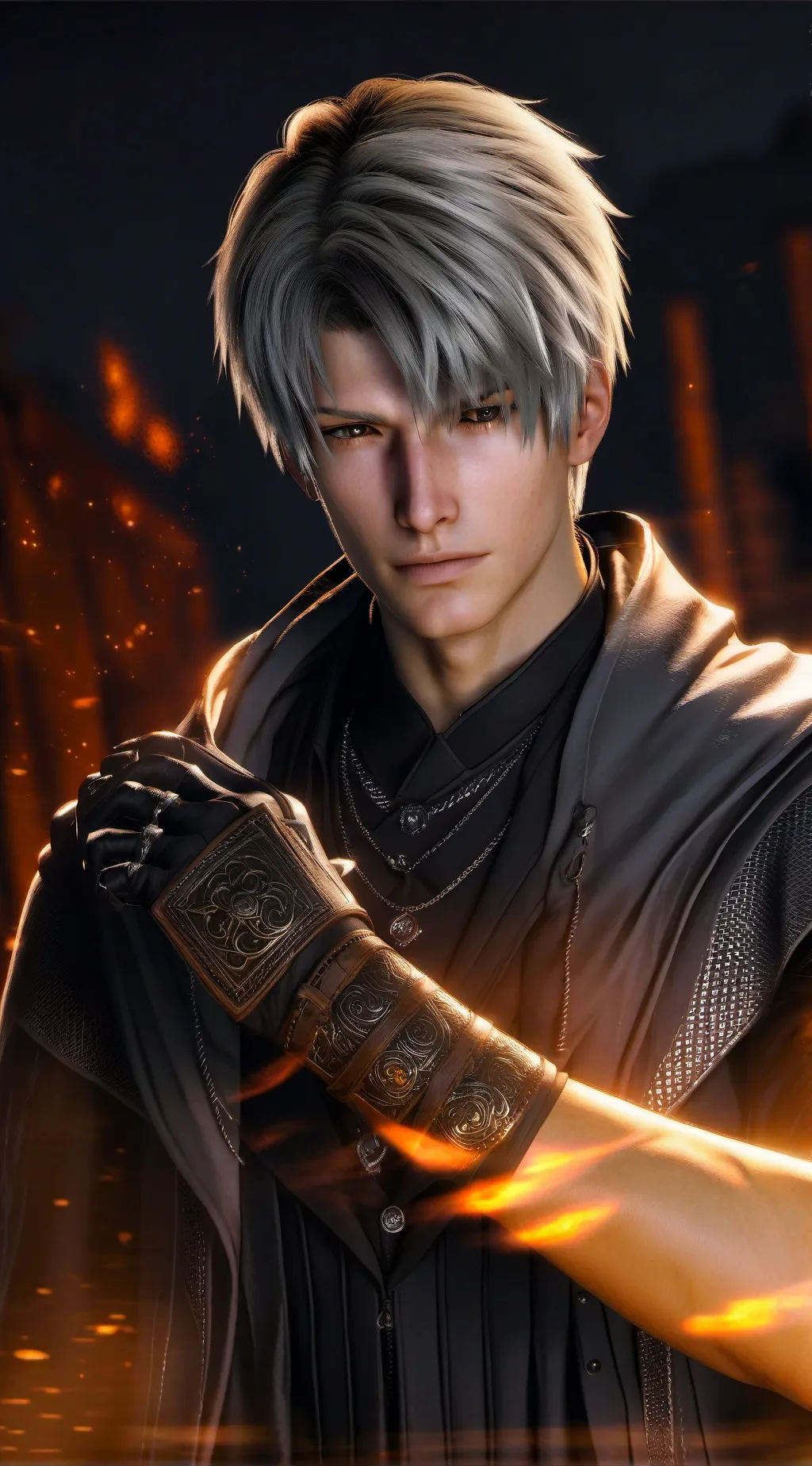 ai character: Leon  background