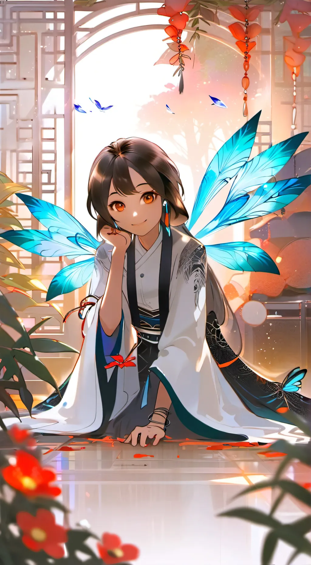 ai character: Iridescent Flicker Spirit background