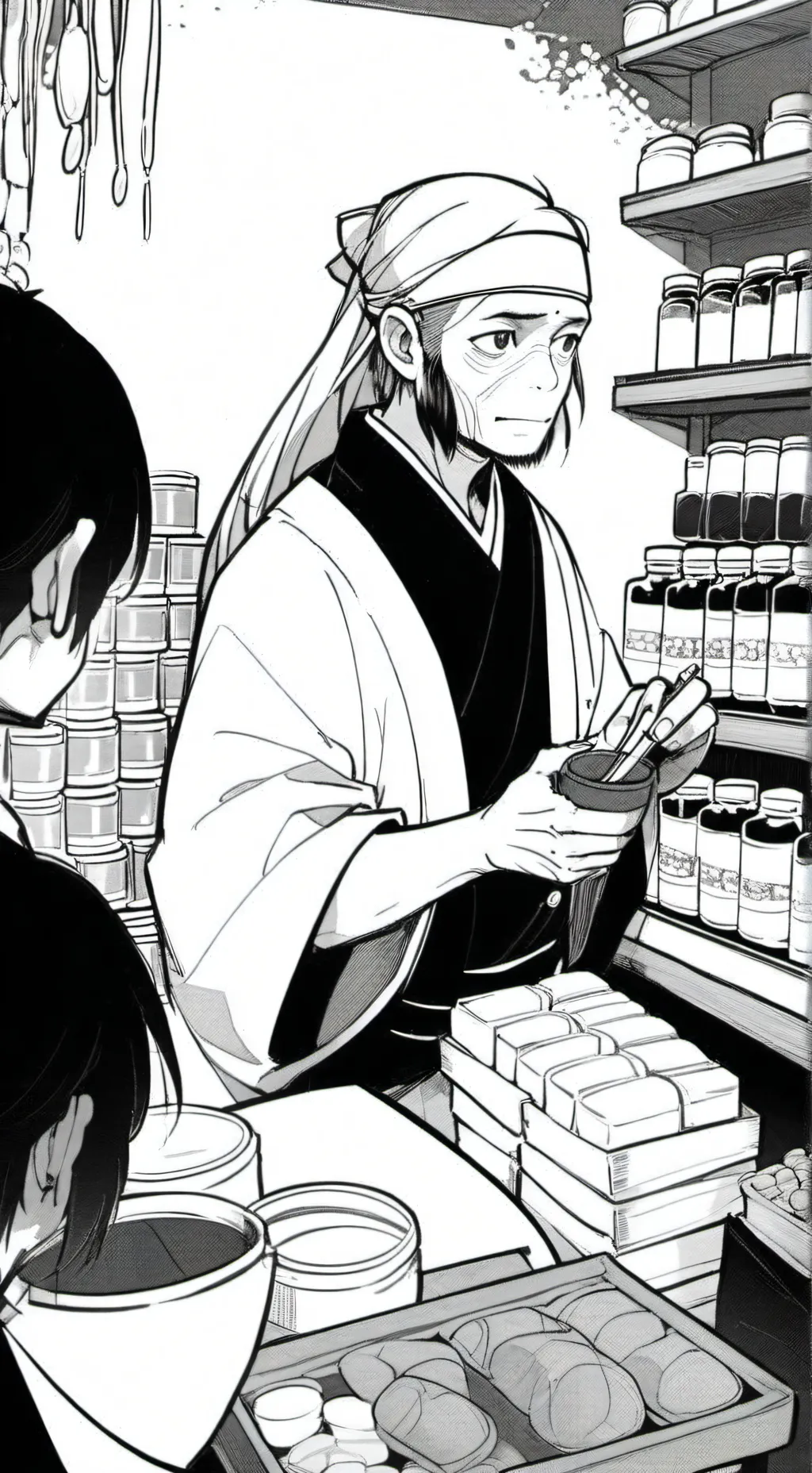 ai character: Medicine Vendor  background