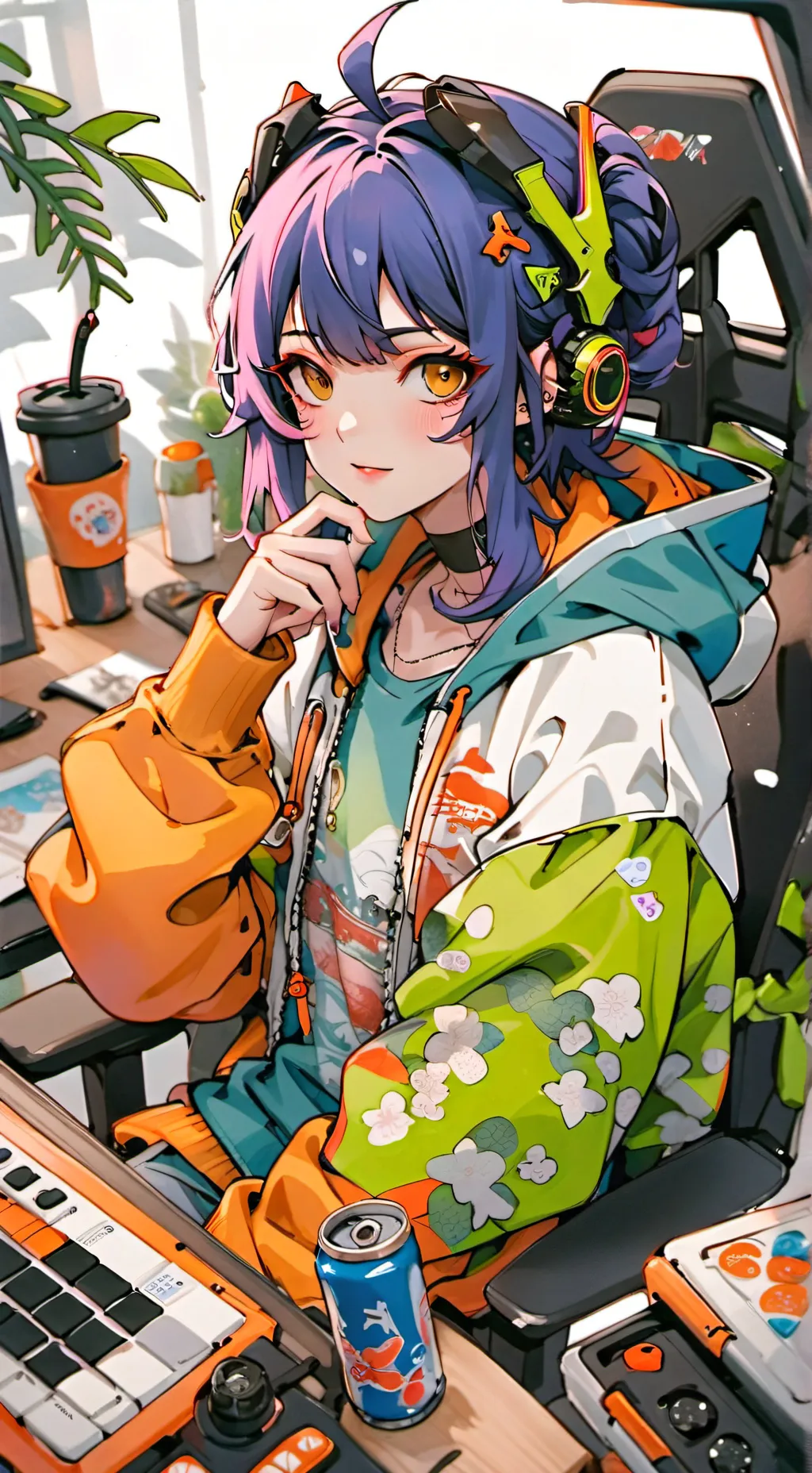 ai character: hot girl background