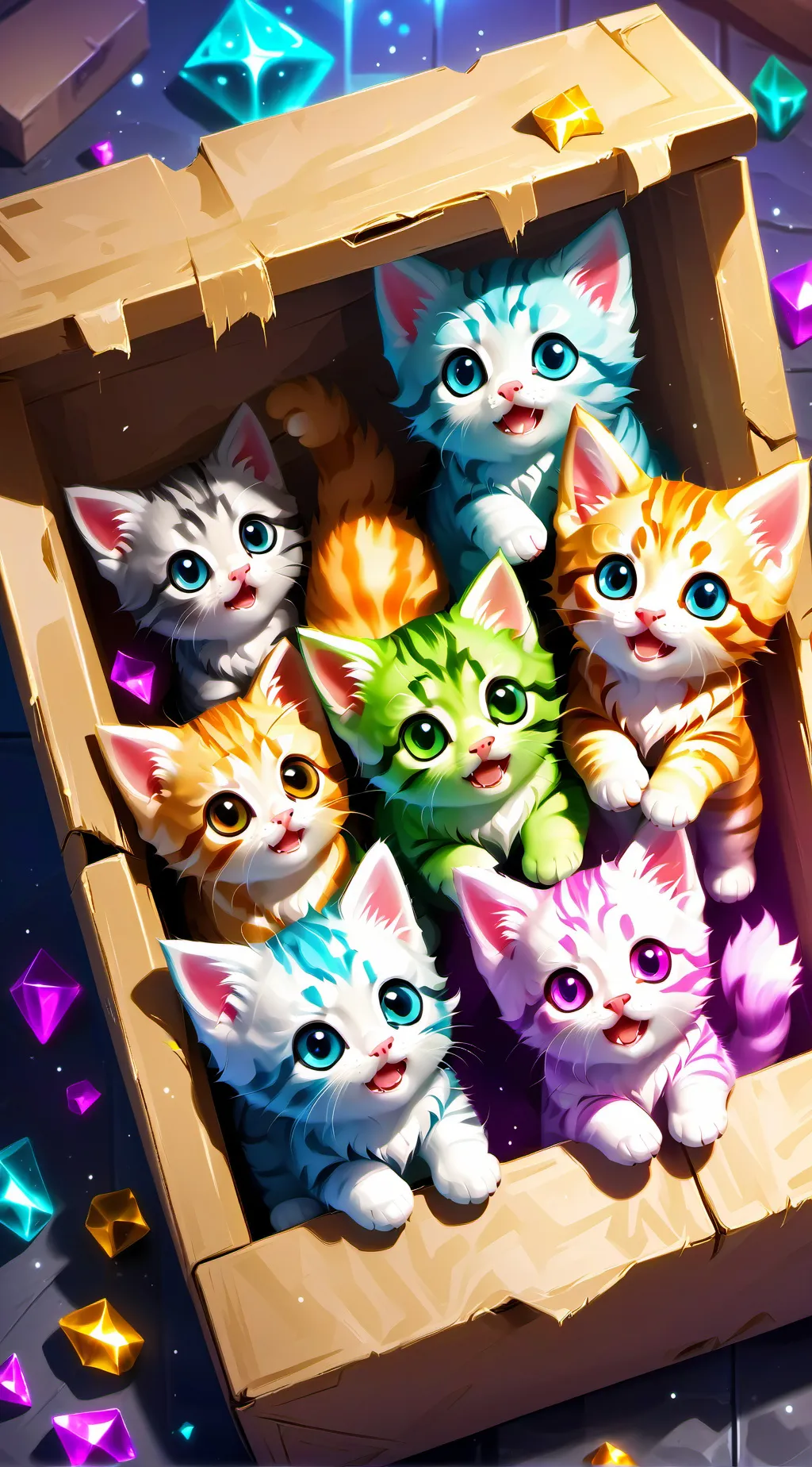 ai character: Kittens  background