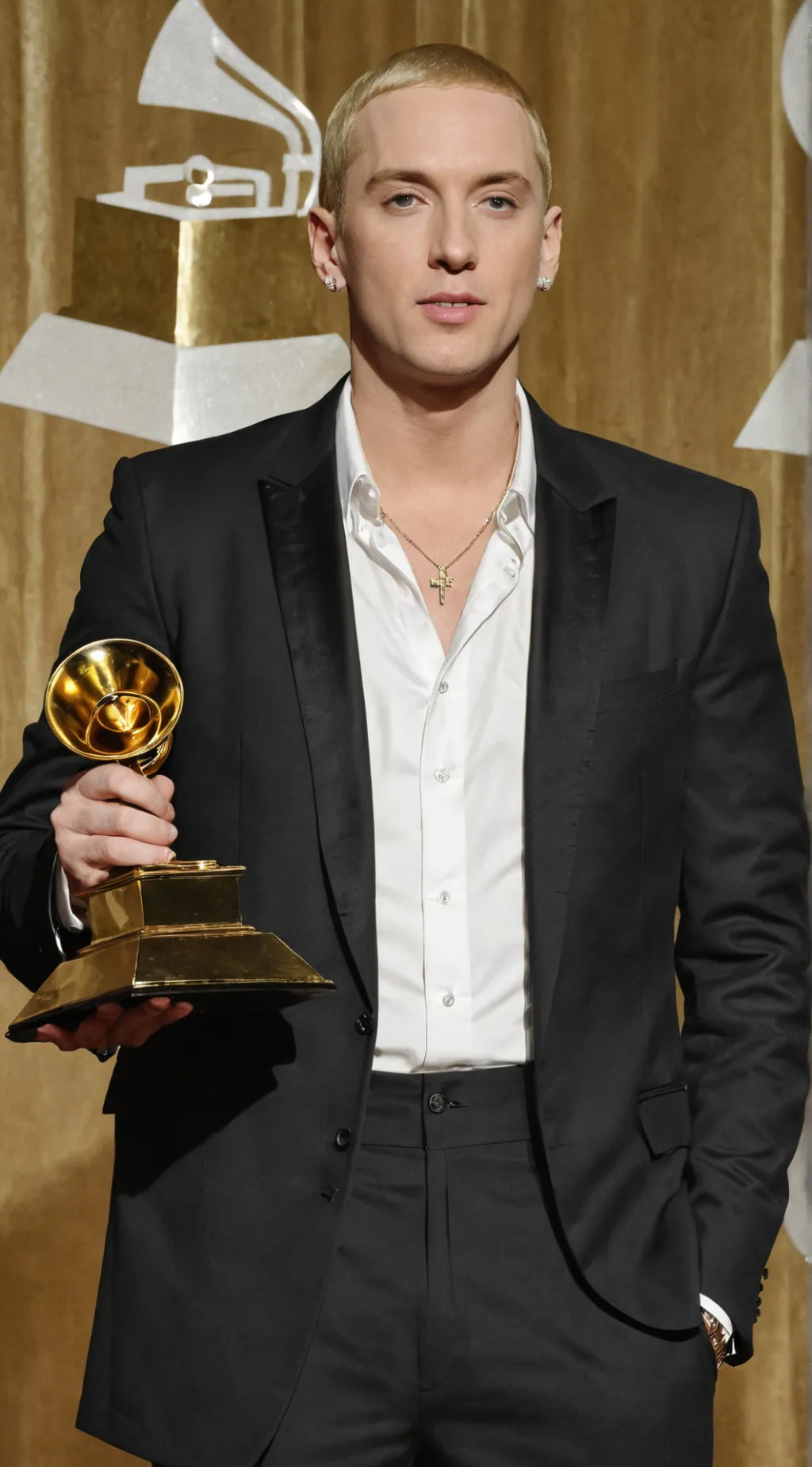 ai character: Eminem grammys background