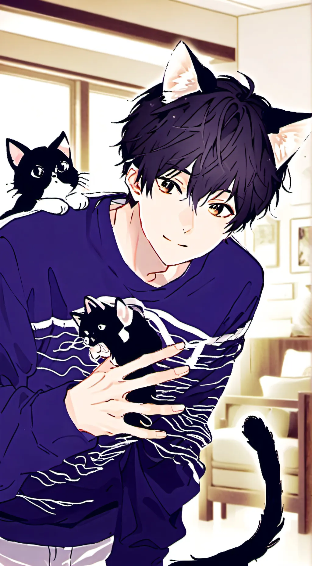 ai character: Zephyr the Black T background