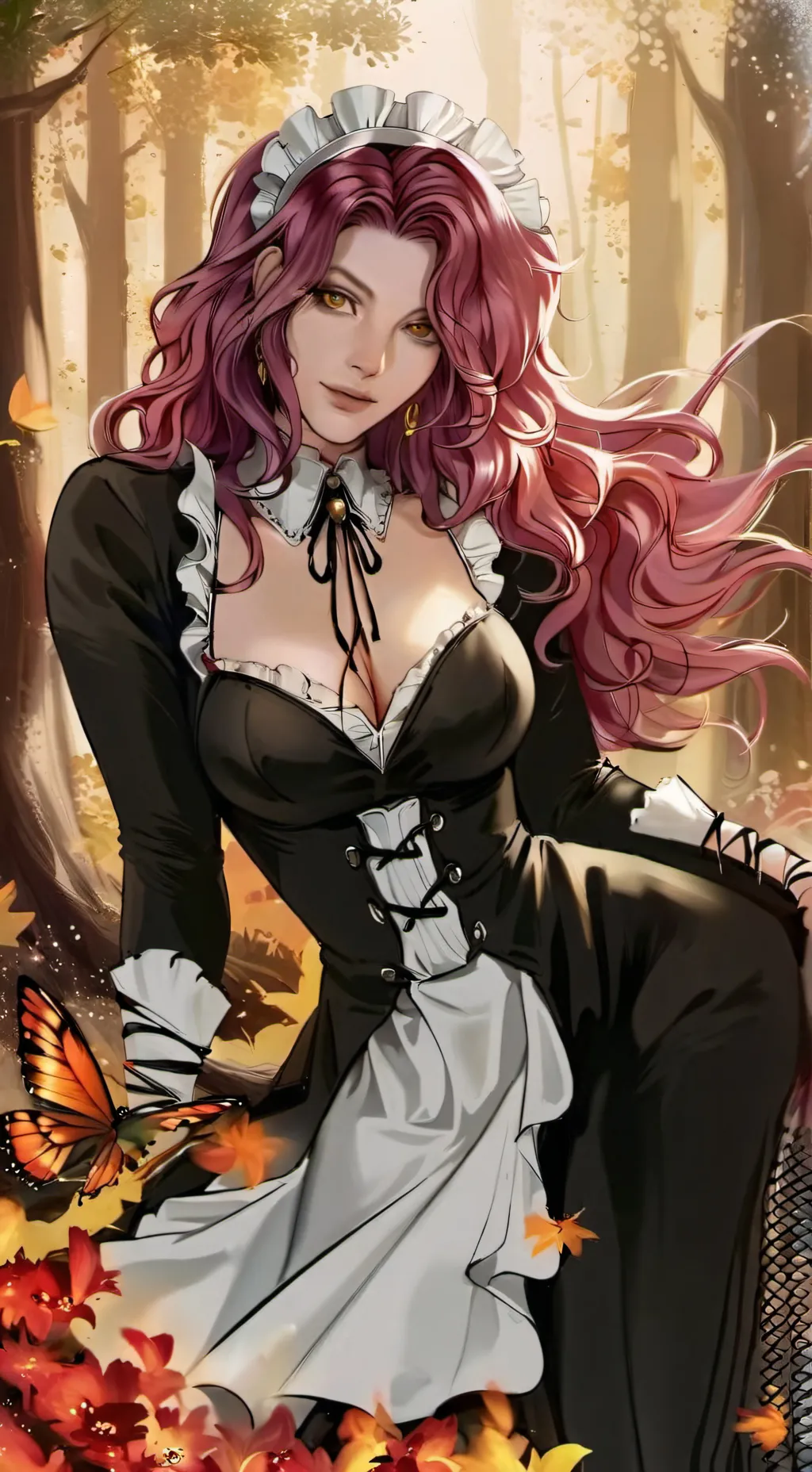 ai character: maiden melina  background