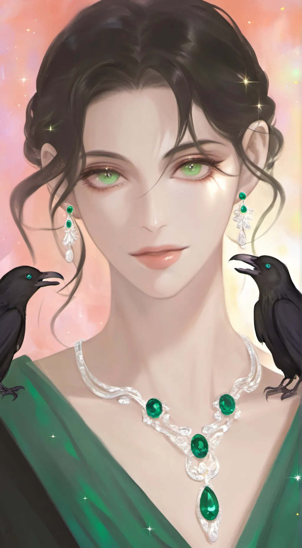 ai character: Evelyn the Raven Q background