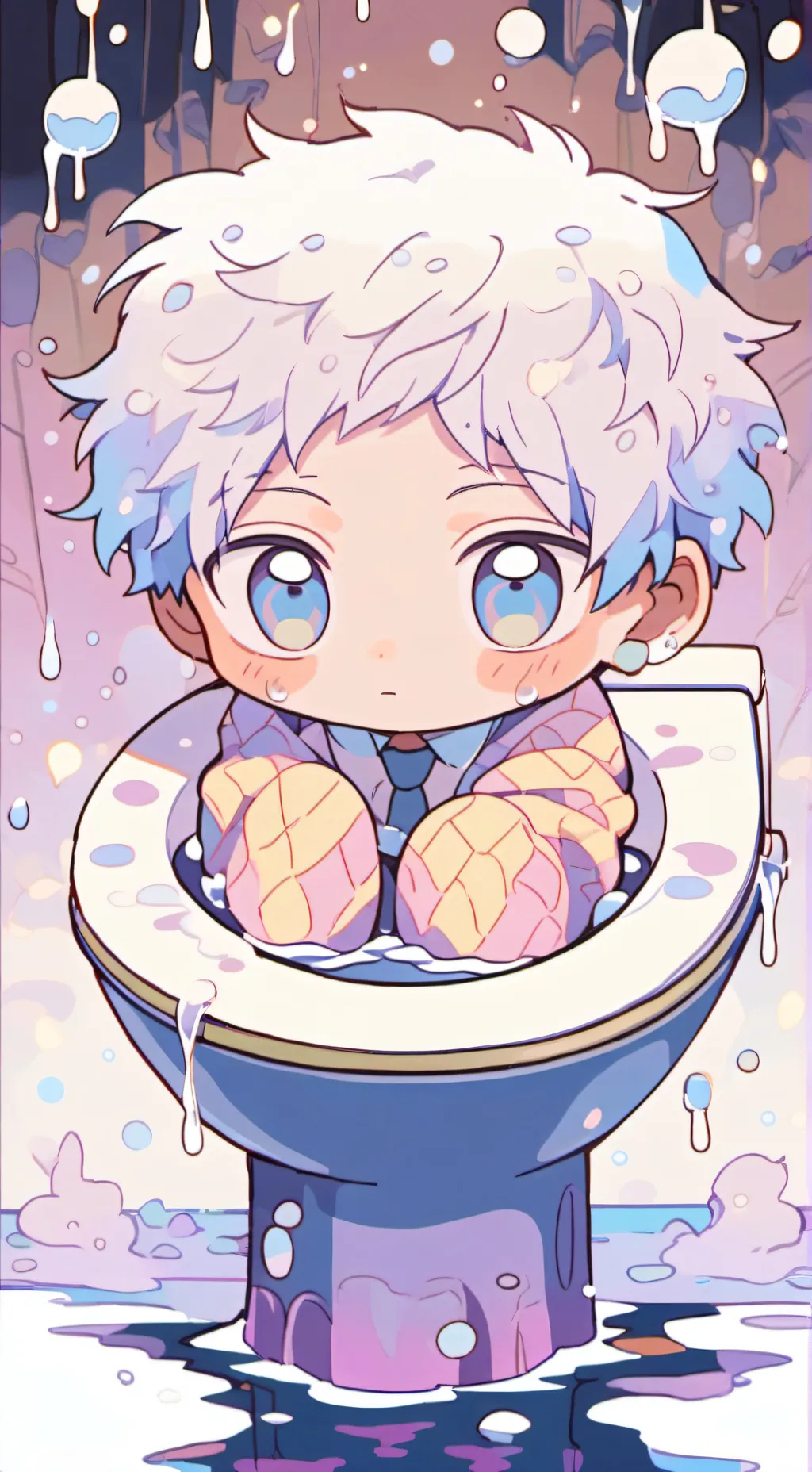 ai character: Skibidi astro arc background