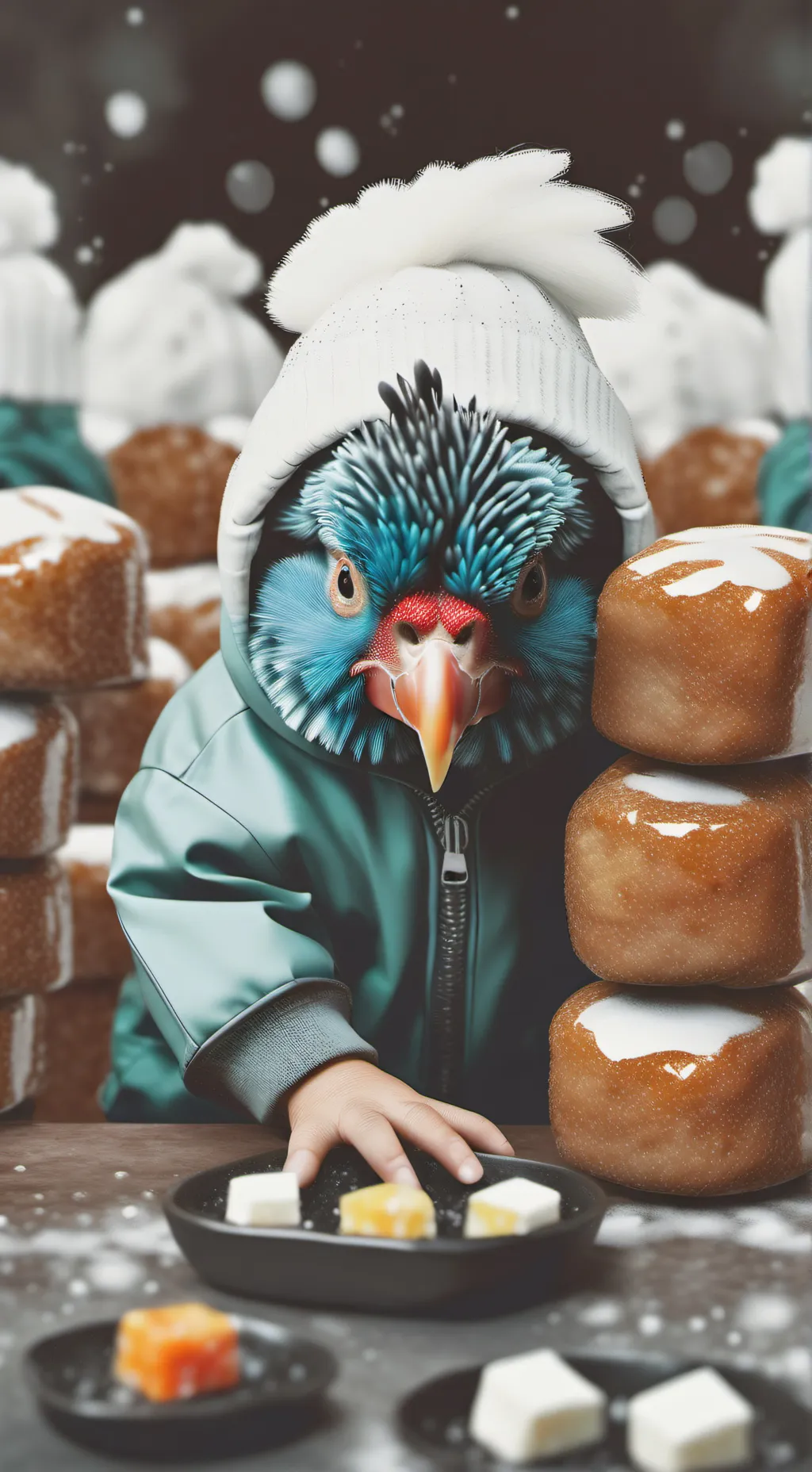 ai character: I love gumdrops background