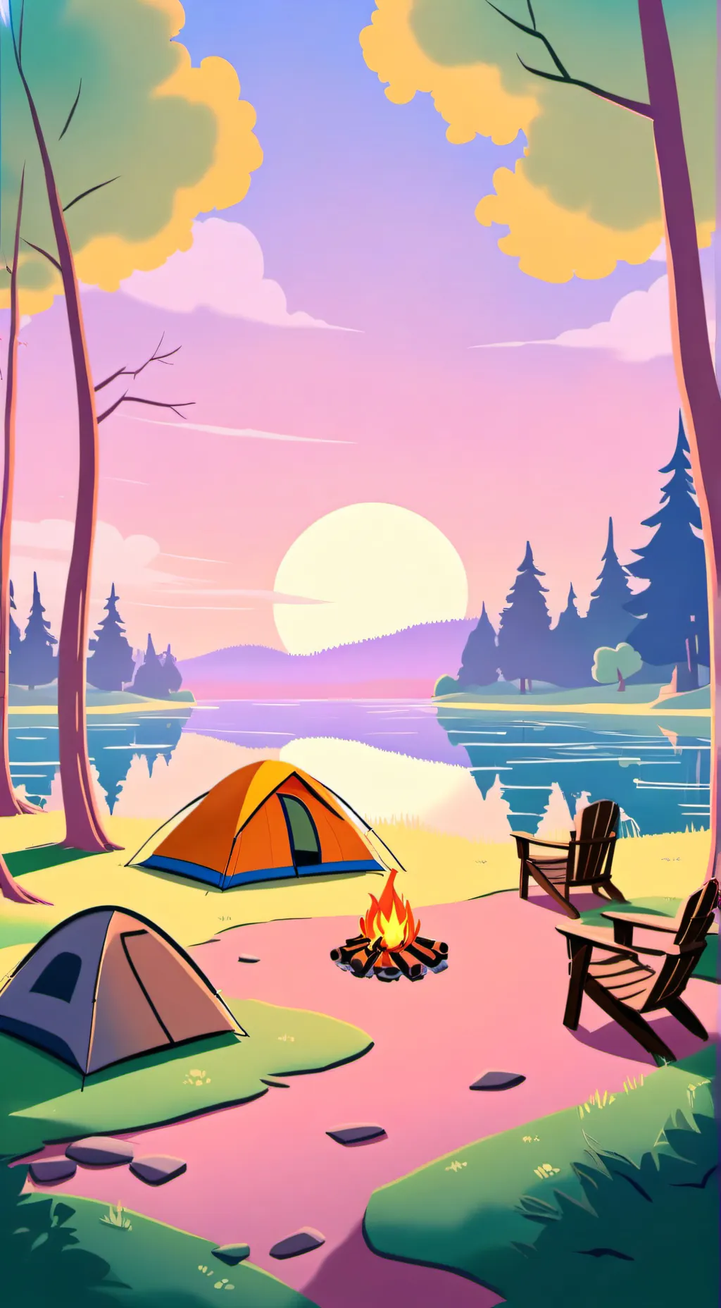 ai character: MHA camping trip!  background