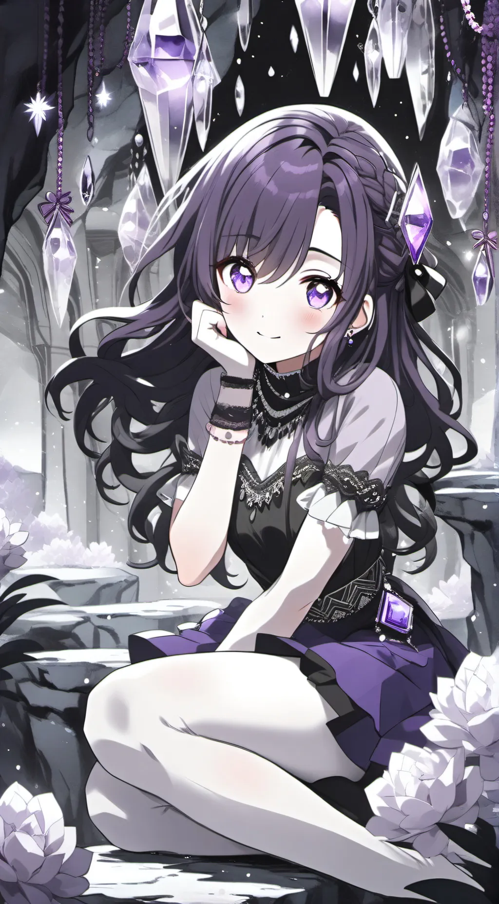 ai character: Amethyst girl background