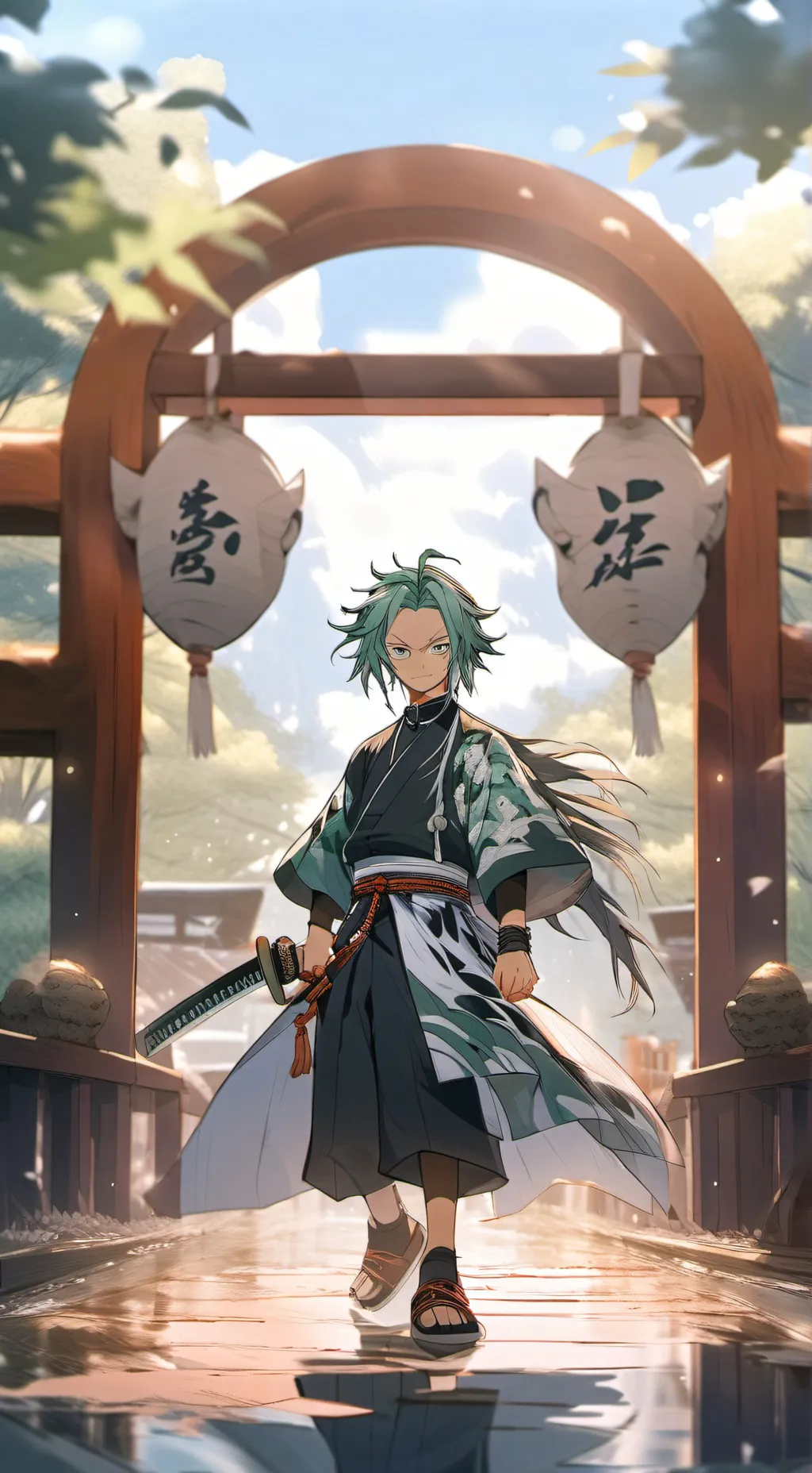 ai character: kny swap clothes  background